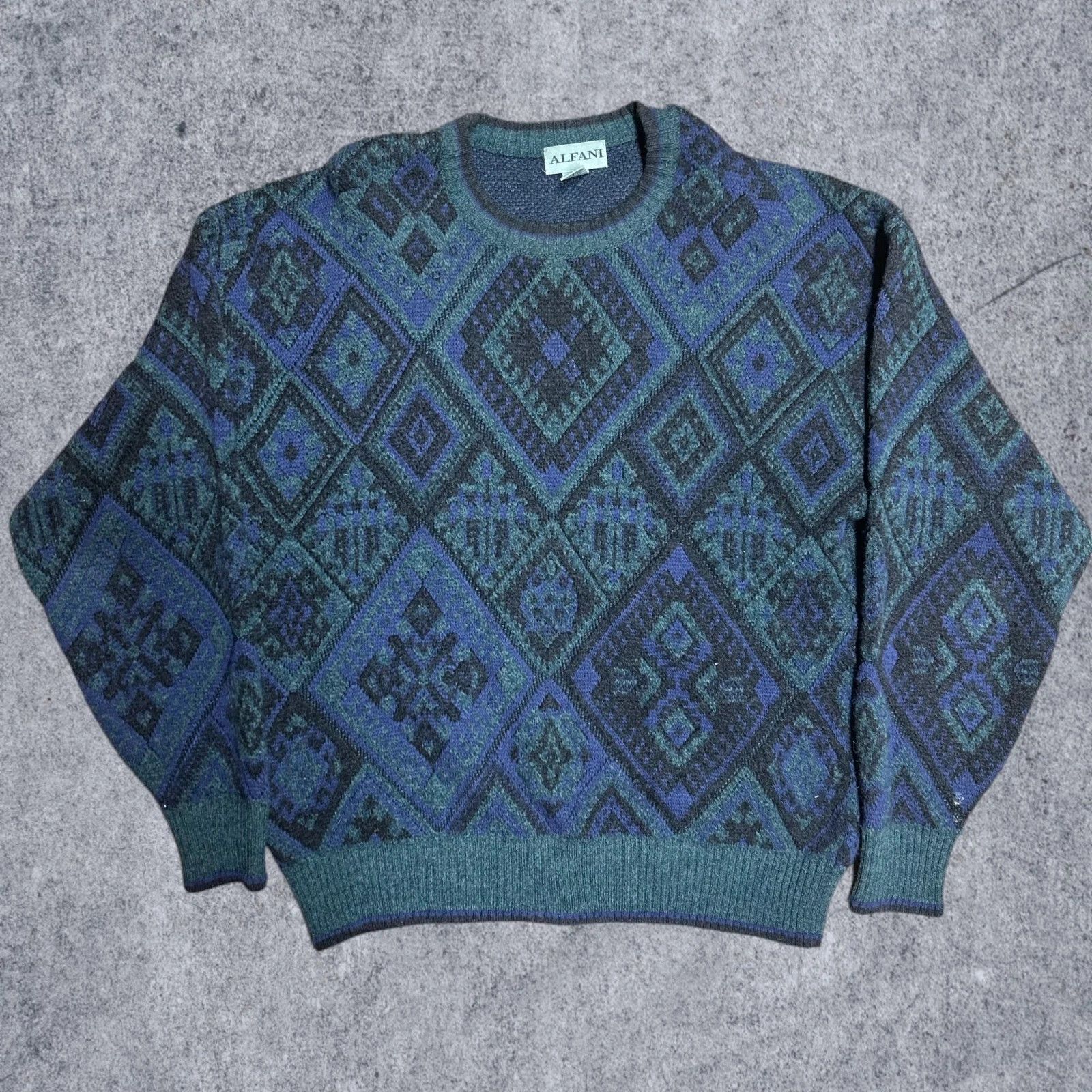 Alfani Alfani Wool Sweater Diamond Pattern Men's Large Size US L / EU 52-54 / 3 - 3 Thumbnail