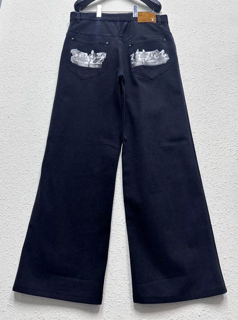 Louis Vuitton Louis Vuitton Graffiti LOGO silhouette denim pants Size US 32 / EU 48 - 2 Thumbnail