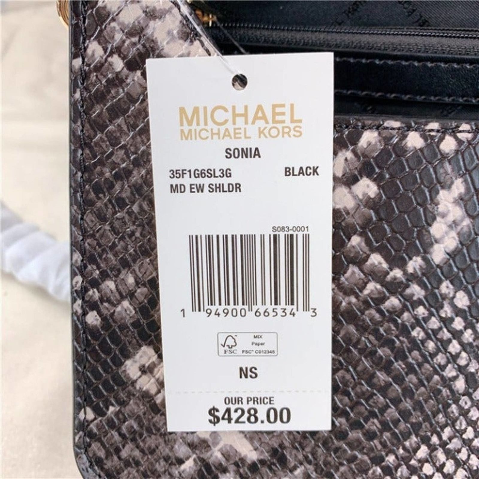 Michael Kors Michael Kors 35F1G6SL3G Sonia Medium Snake Embossed Faux bag Size ONE SIZE - 6 Thumbnail