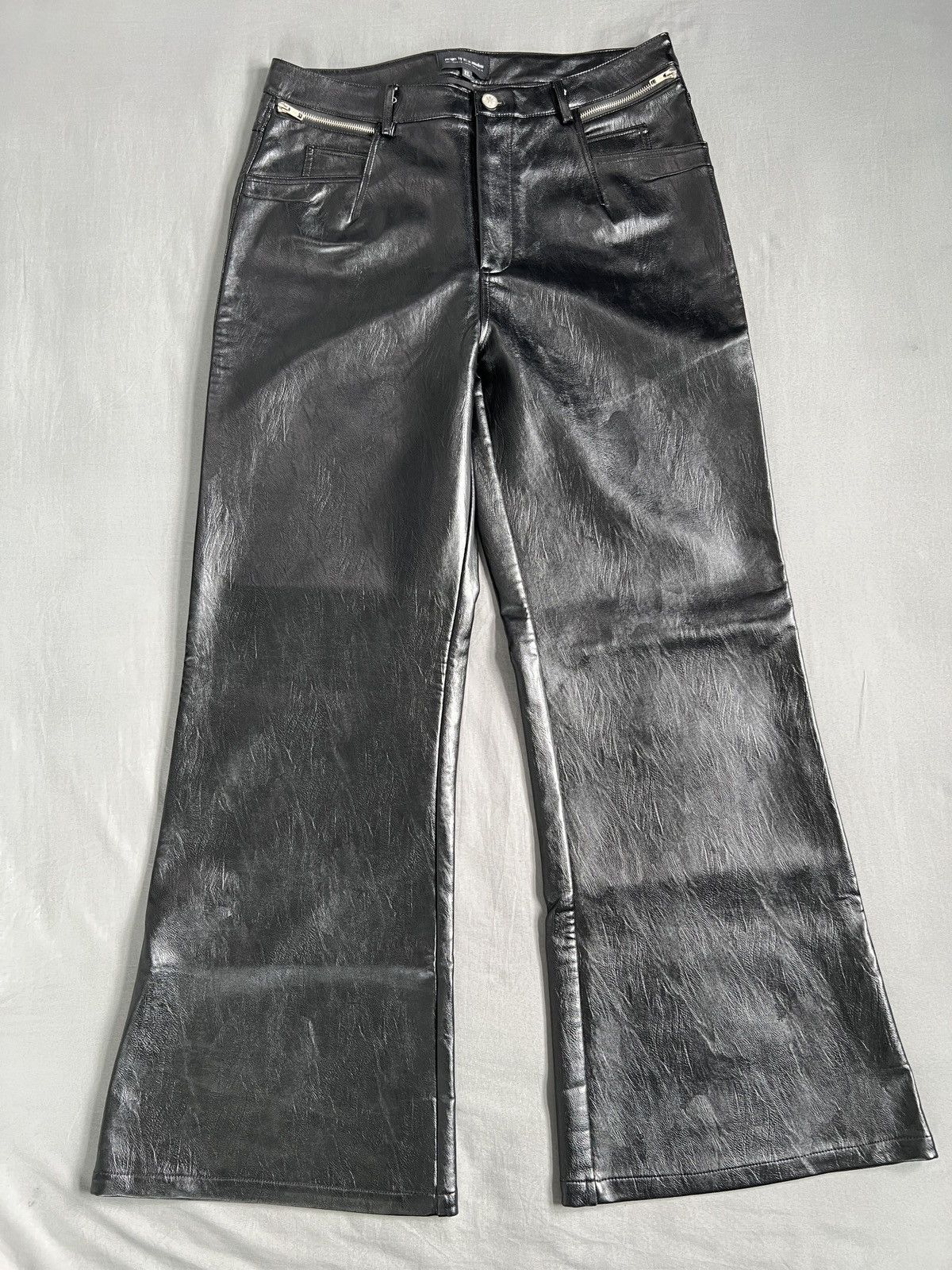 Ranger Cartel Black Flared Leather Pants | Grailed