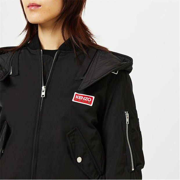 Kenzo o1g2r1mq1024 Hooded Short Jackets in Black Size L / US 10 / IT 46 - 3 Thumbnail