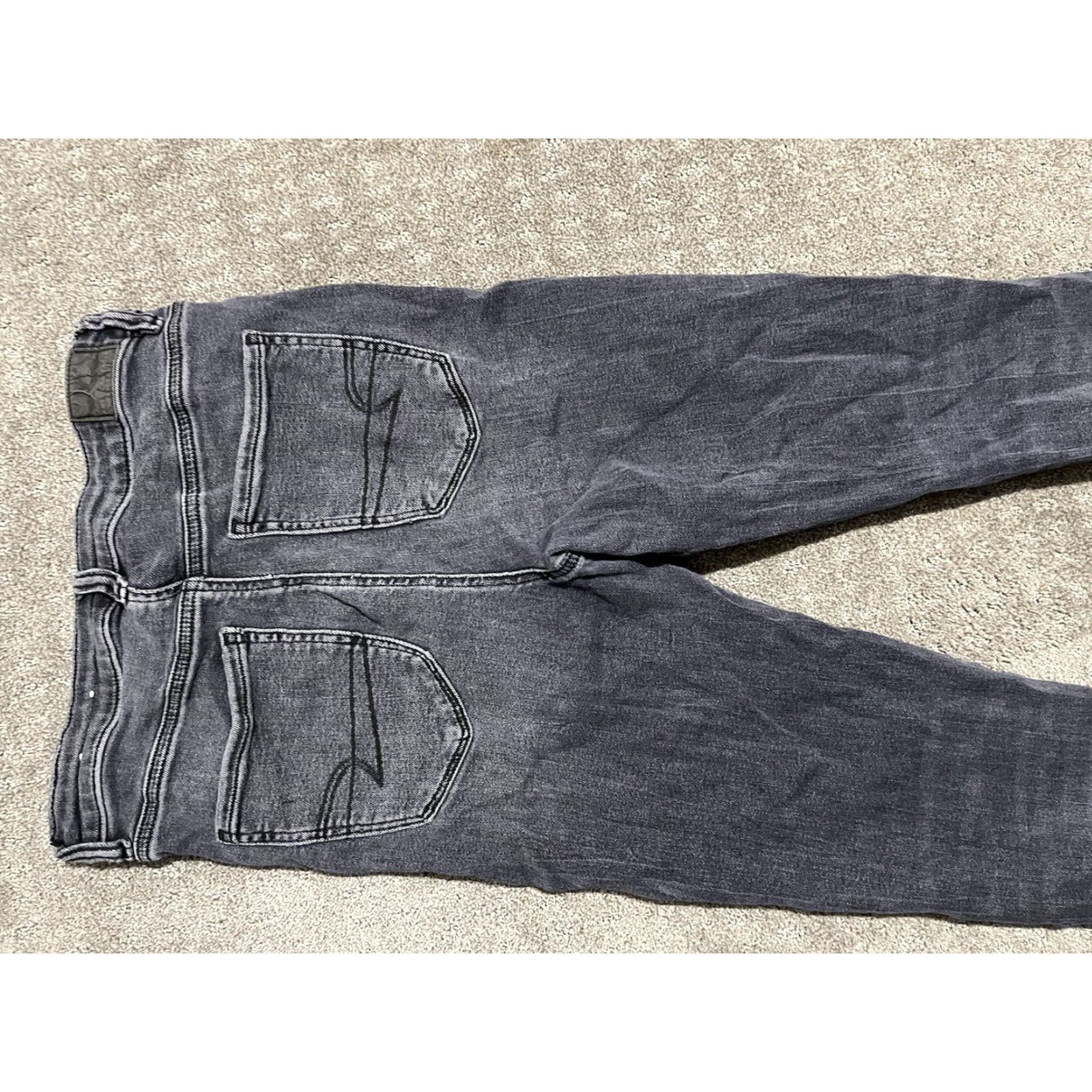 American Eagle Outfitters American Eagle Blue Jegging Pants 10S Hi-Rise Super Stretch Destroyed Raw Hem Women 10 Blue Jeans Denim Style Size 32" / US 10 / IT 46 - 4 Thumbnail