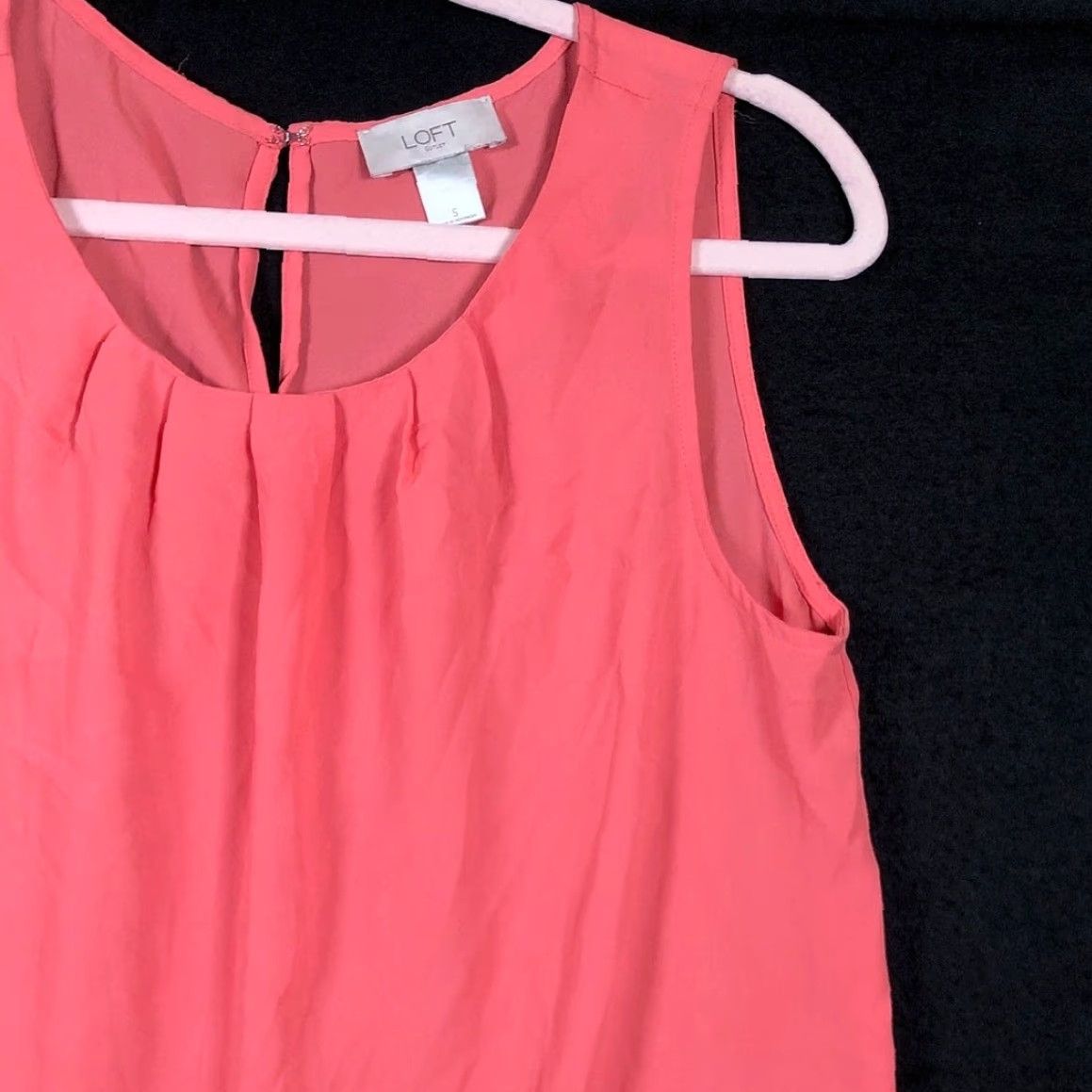 Loft LOFT Pink Pleated Crew Neck Sleeveless Blouse - Small, Women, Casual Workwear, Lightweight Polyester, Chiffon Size S / US 4 / IT 40 - 5 Thumbnail