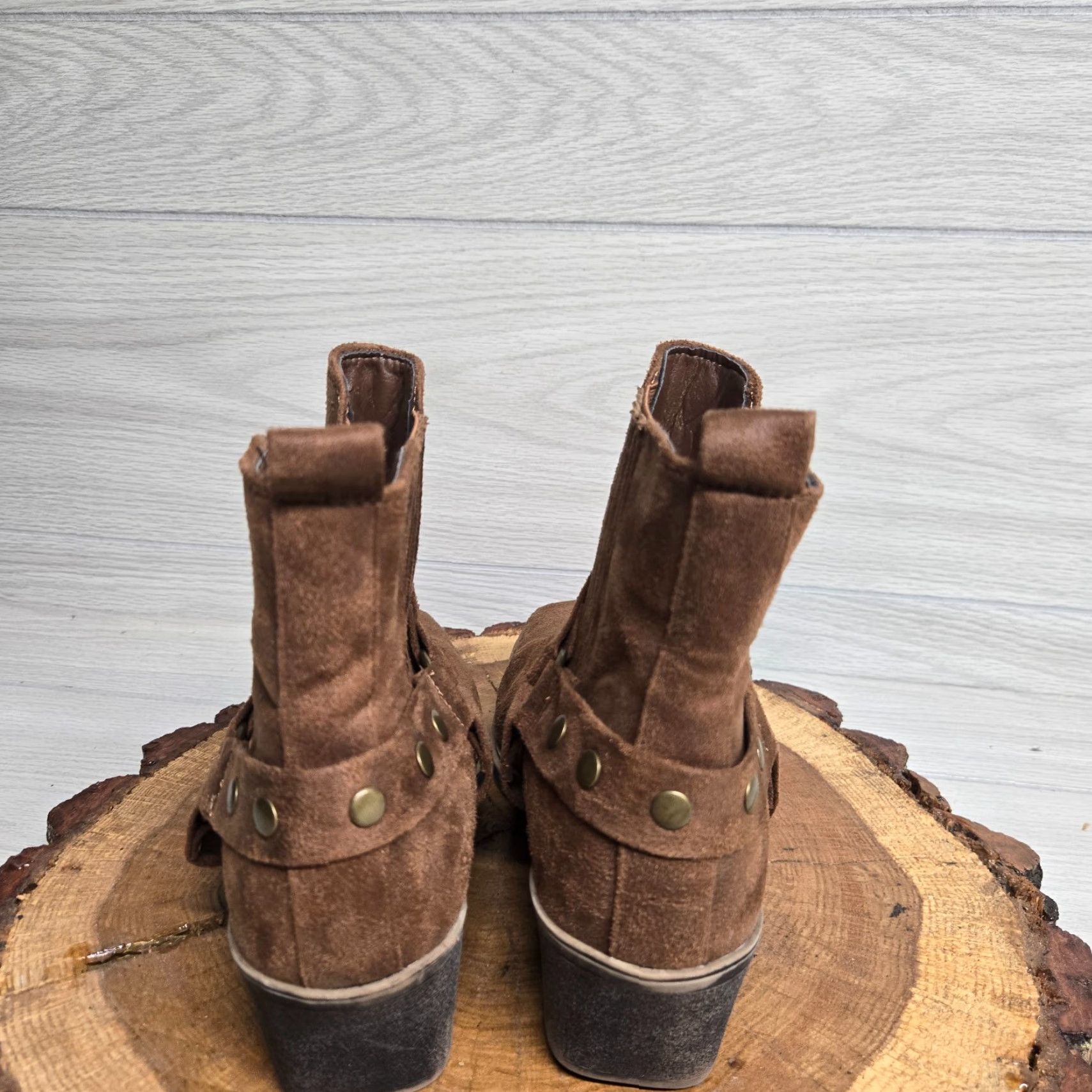 Vintage True Craft Brown Suede Slip-On Booties Women's Size 8.5 Casual Workwear Size US 8.5 / IT 38.5 - 4 Thumbnail