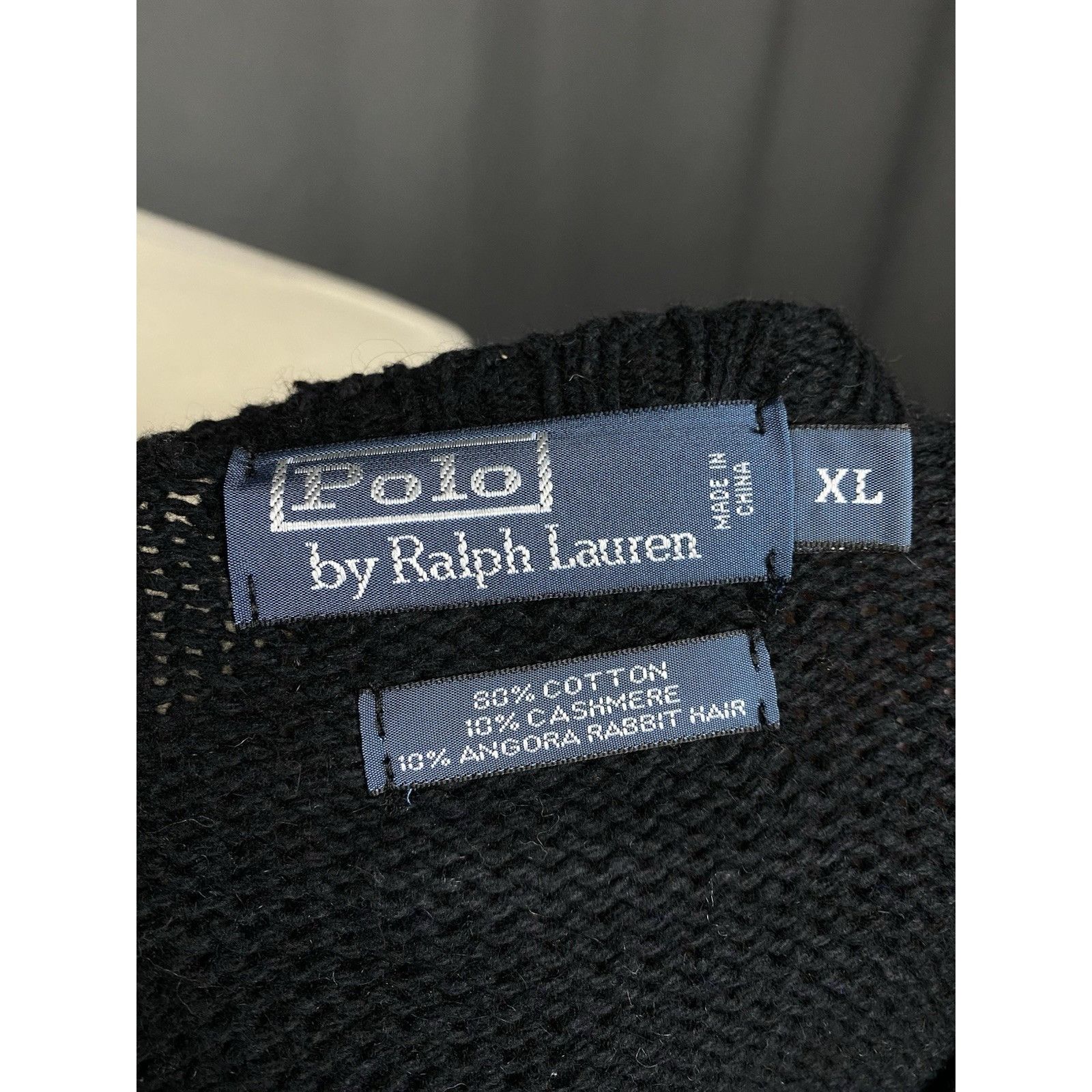 Polo Ralph Lauren Polo Ralph Lauren VTG Heavy Knitted Men's Black Crewneck Swe Size US XL / EU 56 / 4 - 11 Thumbnail