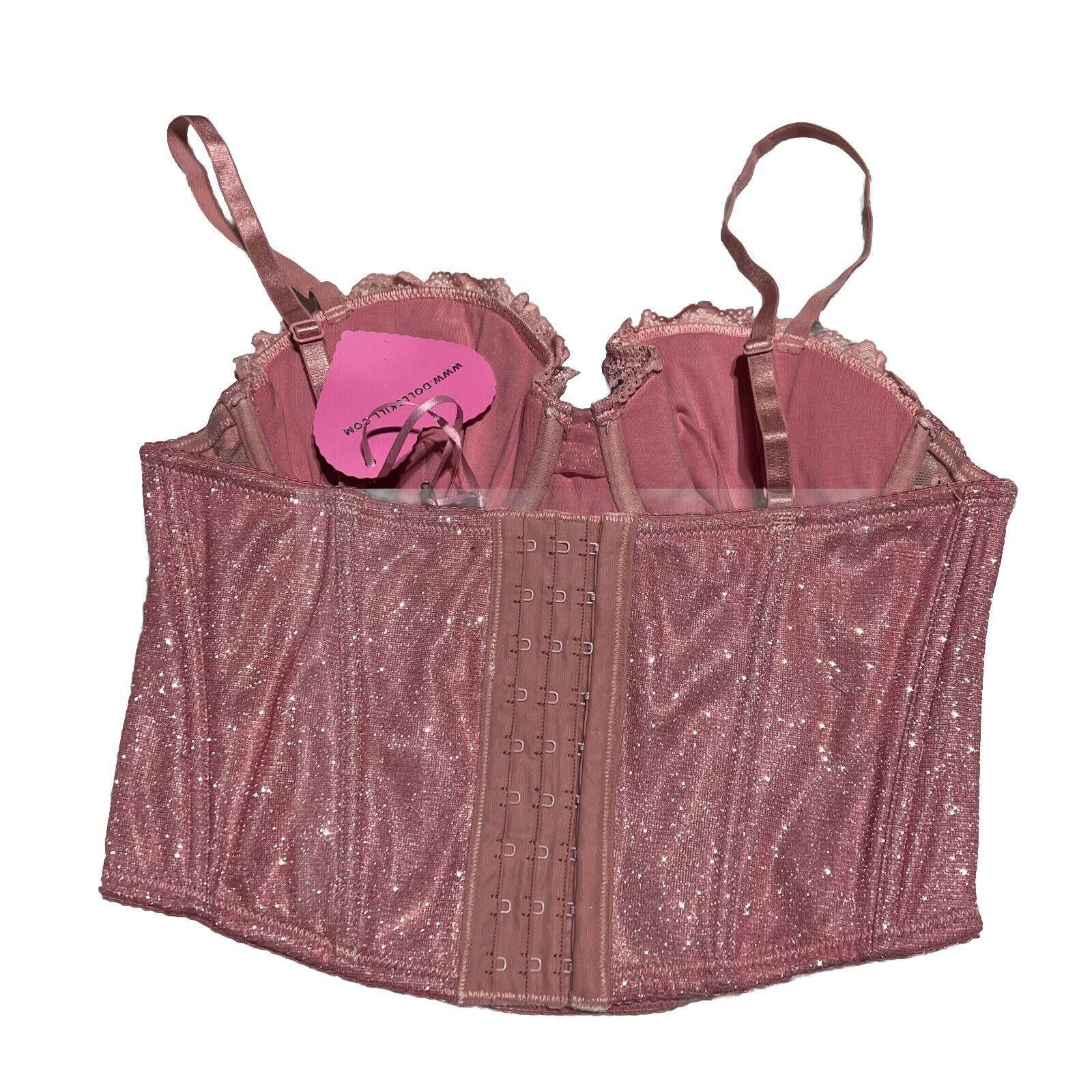 Designer Medium coquette Corset Top Sugar Thrillz Pink Dolls Kill Size M / US 6-8 / IT 42-44 - 3 Thumbnail
