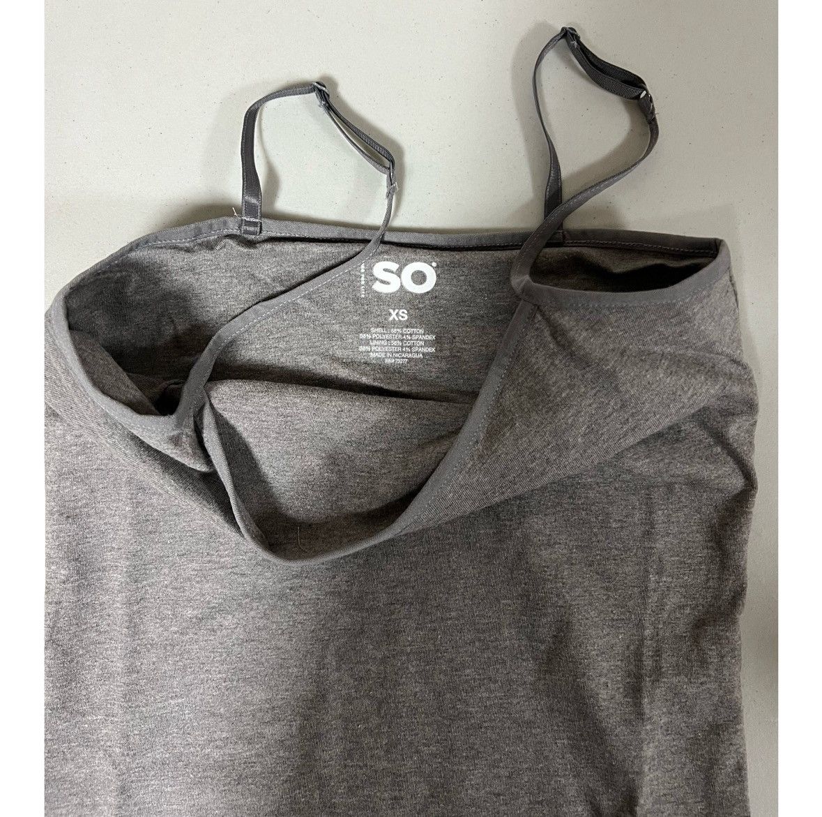 Sonoma SO Gray Grey Cami Shelf-Bra Camisole Tank Top Shirt Size XS🩶 Size XS / US 0-2 / IT 36-38 - 5 Thumbnail