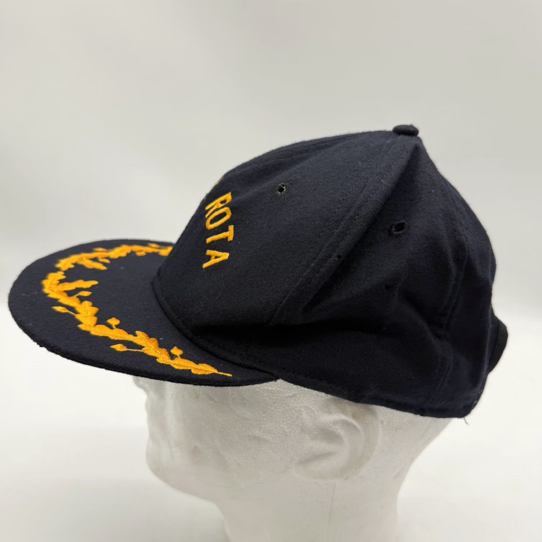 Vintage Navsta Rota US Naval Base Hat Military Wool Embroidered Snapback Men Adjustable Dark Blue USA Baseball Cap Size ONE SIZE - 6 Thumbnail