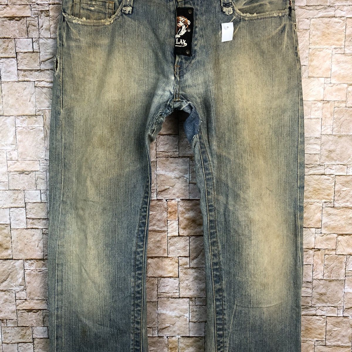 Replay Replay patchwork vintage Blue jeans Denim Pants #A573 Size US 35 - 6 Thumbnail