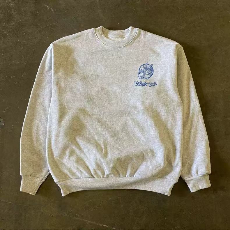 Japanese Brand Grey retro street style dragon ball print sweatshirt y2k Size US L / EU 52-54 / 3 - 2 Thumbnail