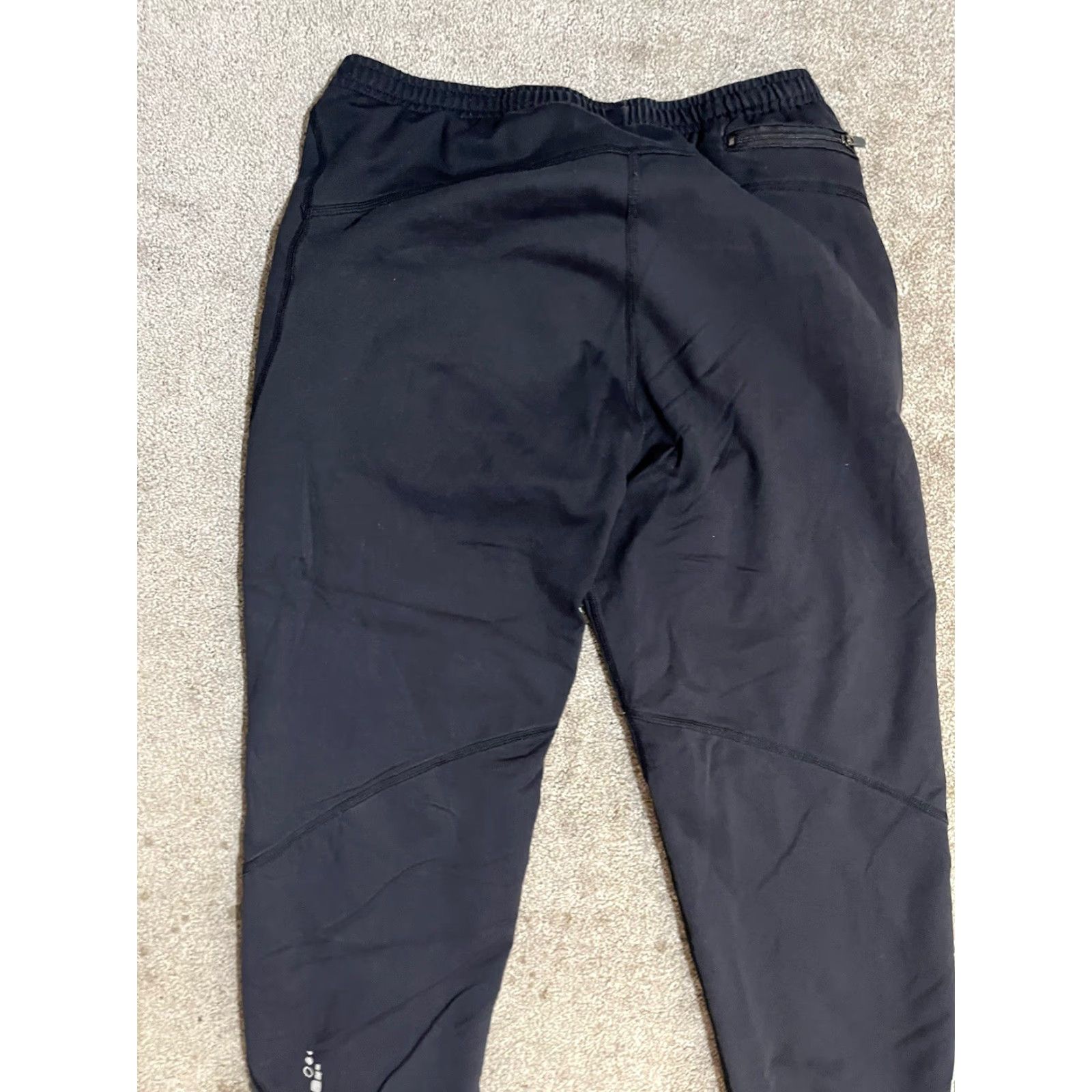 Vintage Hinds Mens Sweatpants Small Black Tapered w/Pockets Ankle Zip No Drawstring Size US 29 - 4 Thumbnail