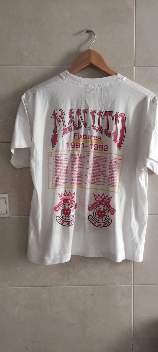 Vintage Manchester United Red Devils Mark Hughes Sport Tee 1991 Size US M / EU 48-50 / 2 - 9 Thumbnail
