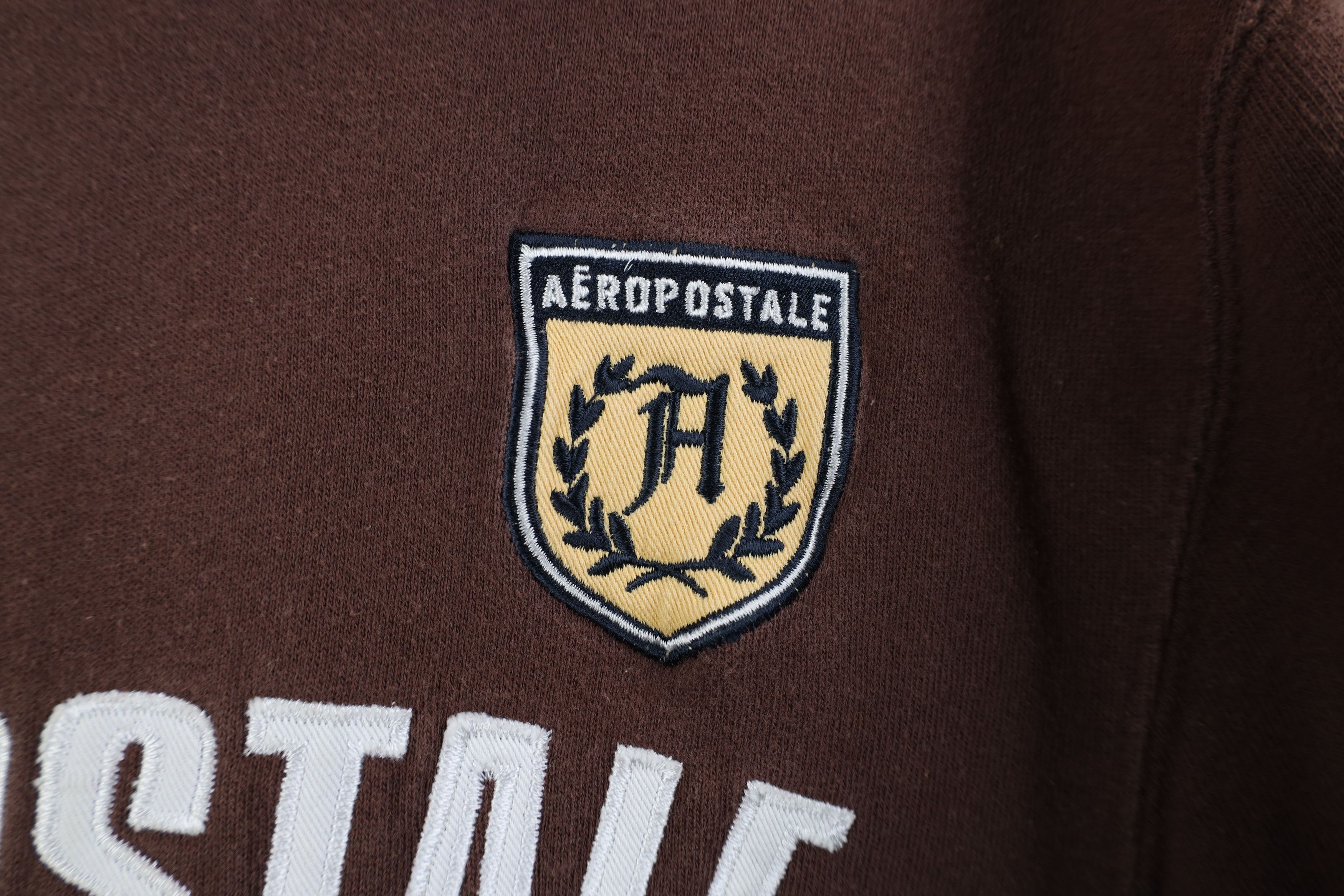 Aeropostale Vintage 90s Y2K Aeropostale Full Zip Sweatshirt Jacket Brown Size US M / EU 48-50 / 2 - 6 Thumbnail