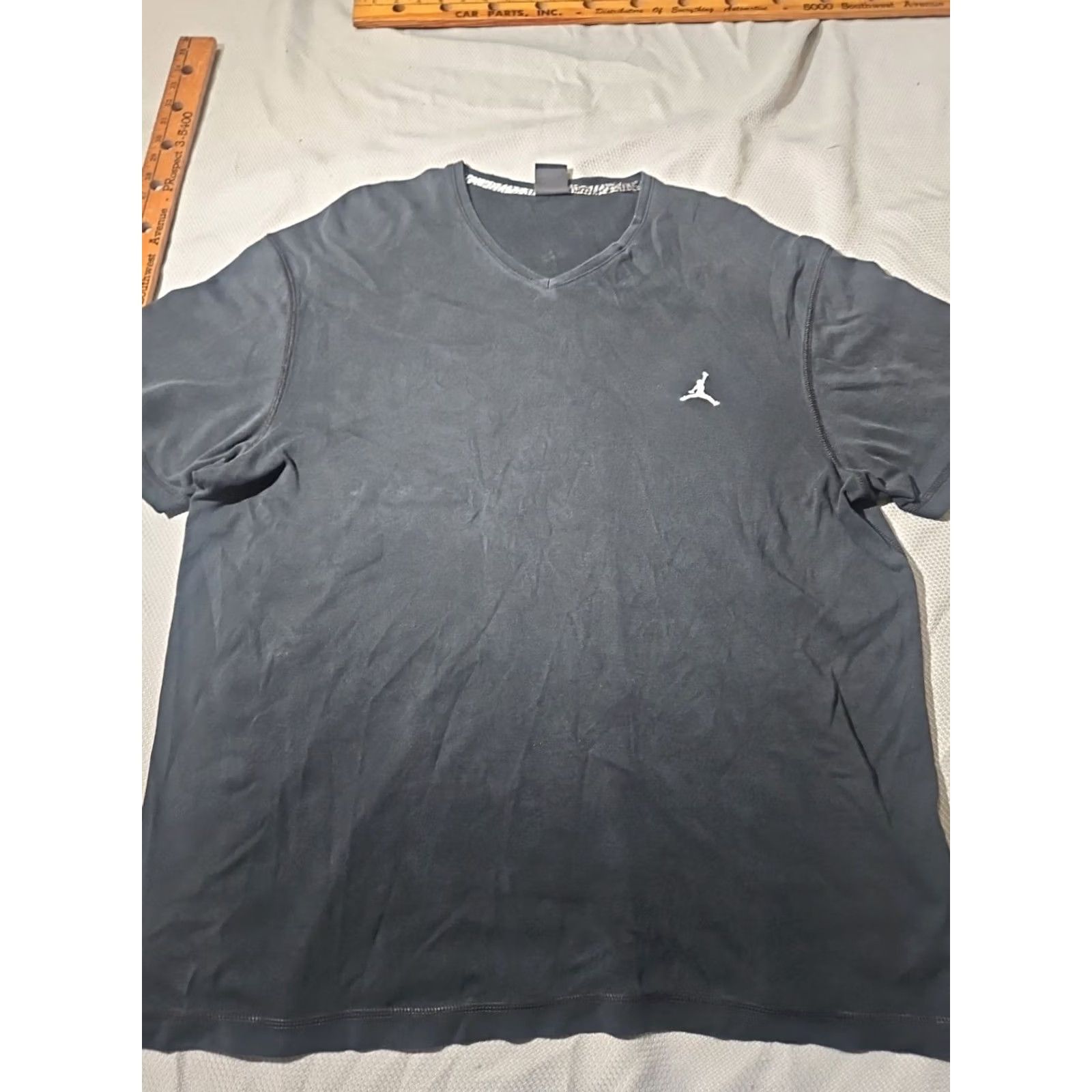 Jordan Brand VINTAGE Air Jordan Shirt Mens 2XL XXL Black Charcoal Jumpman Logo Vneck Casual Tee Size US XXL / EU 58 / 5 - 3 Thumbnail