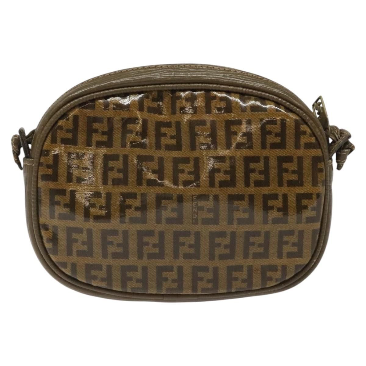 Fendi FENDI Zucchino Canvas Shoulder Bag Brown Size ONE SIZE - 3 Thumbnail