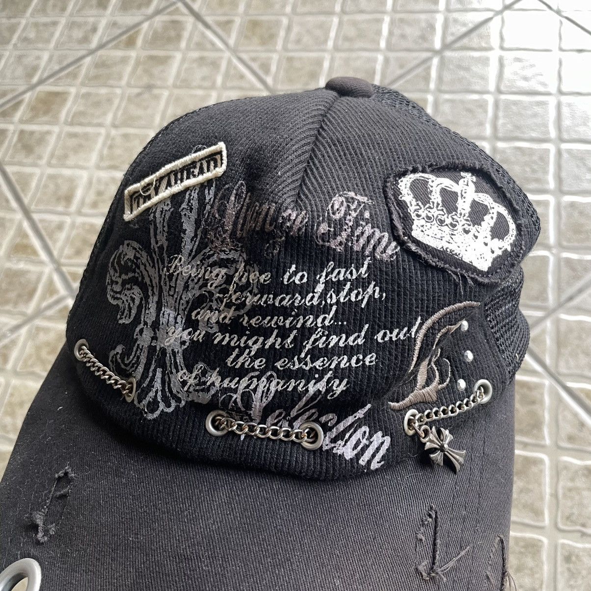 Japanese Brand Marsal cross punk goth hat Size ONE SIZE - 2 Thumbnail