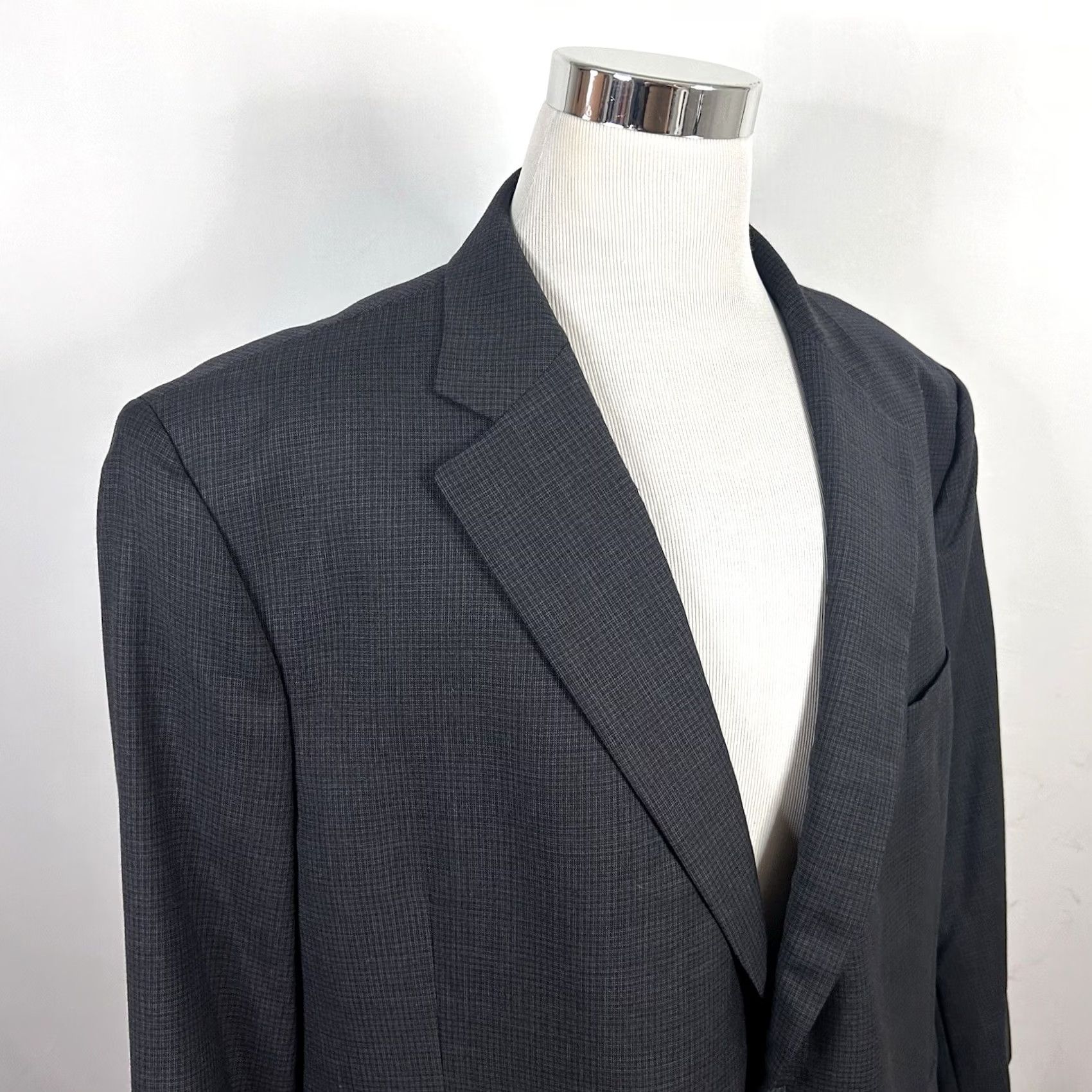 Jack Victor Jack Victor Sport Coat 56R Lennox Wool Gray Plaid Two-Button Double-Vented Mens Big & Tall Jacket Coat Size US XS / EU 42 / 0 - 2 Thumbnail