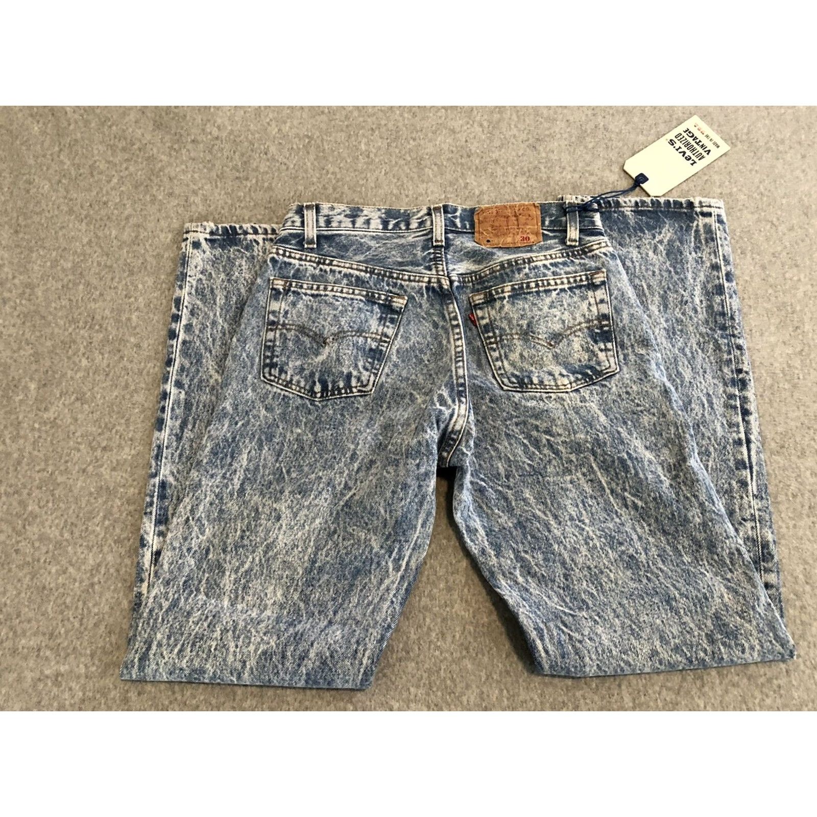 Levi's VINTAGE Levi's 501XX Authorized Jeans Made in USA LVC Mens 28x31 NWT Blue Denim Cotton Straight 501 XX USA Mens Size US 28 / EU 44 - 4 Thumbnail