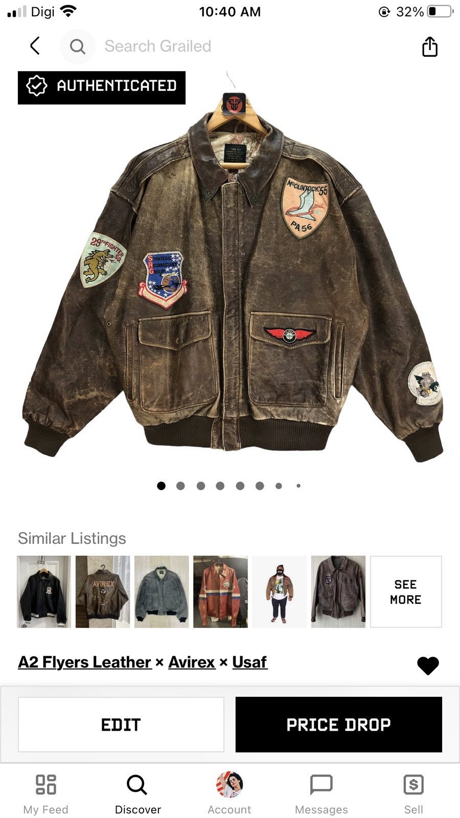 Avirex VINTAGE AVIREX LIMITED USAF DRAWING A2 JACKET #6858-94 Size US L / EU 52-54 / 3 - 22 Thumbnail