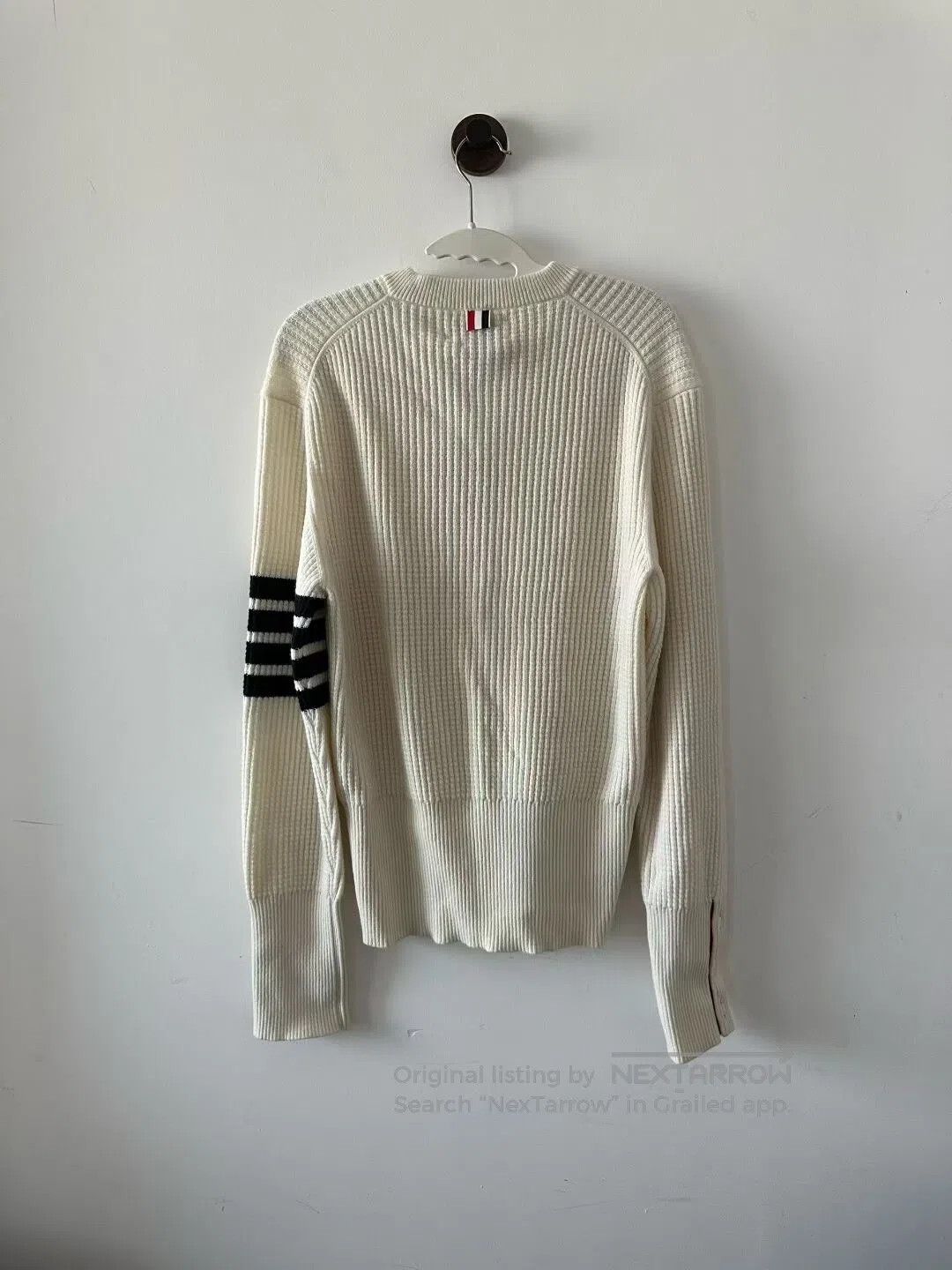 Thom Browne Thom Browne Cream White Henley Neck Sleeve Patch Cashmere Size US L / EU 52-54 / 3 - 2 Thumbnail