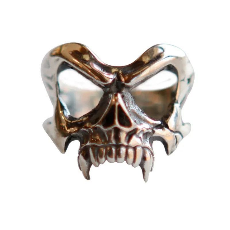 Jewelry 925 Sterling Silver Skeleton Head Punk ​Ring Adjustable Ring Size ONE SIZE - 5 Thumbnail