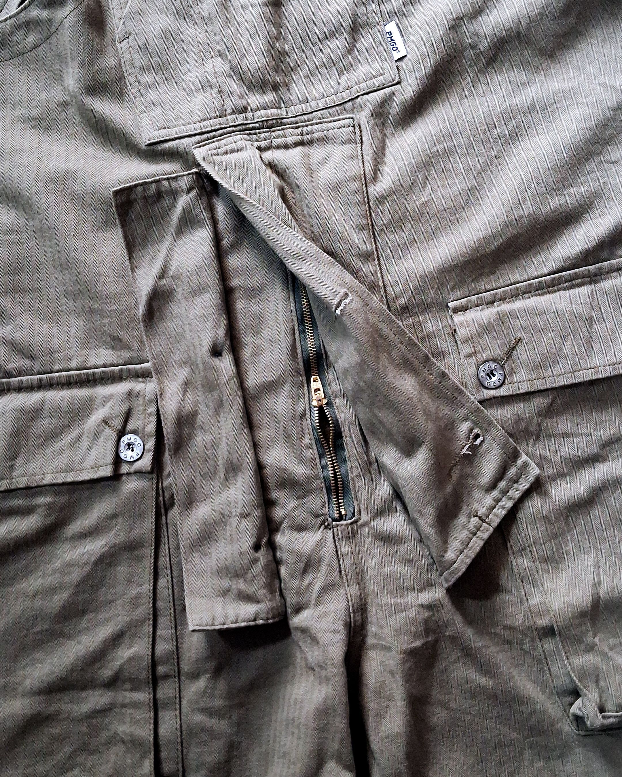 Japanese Brand PMGO HERRINGBONE TWILL HBT OLIVE GREEN DECK OVERALL Size US 43 - 5 Thumbnail