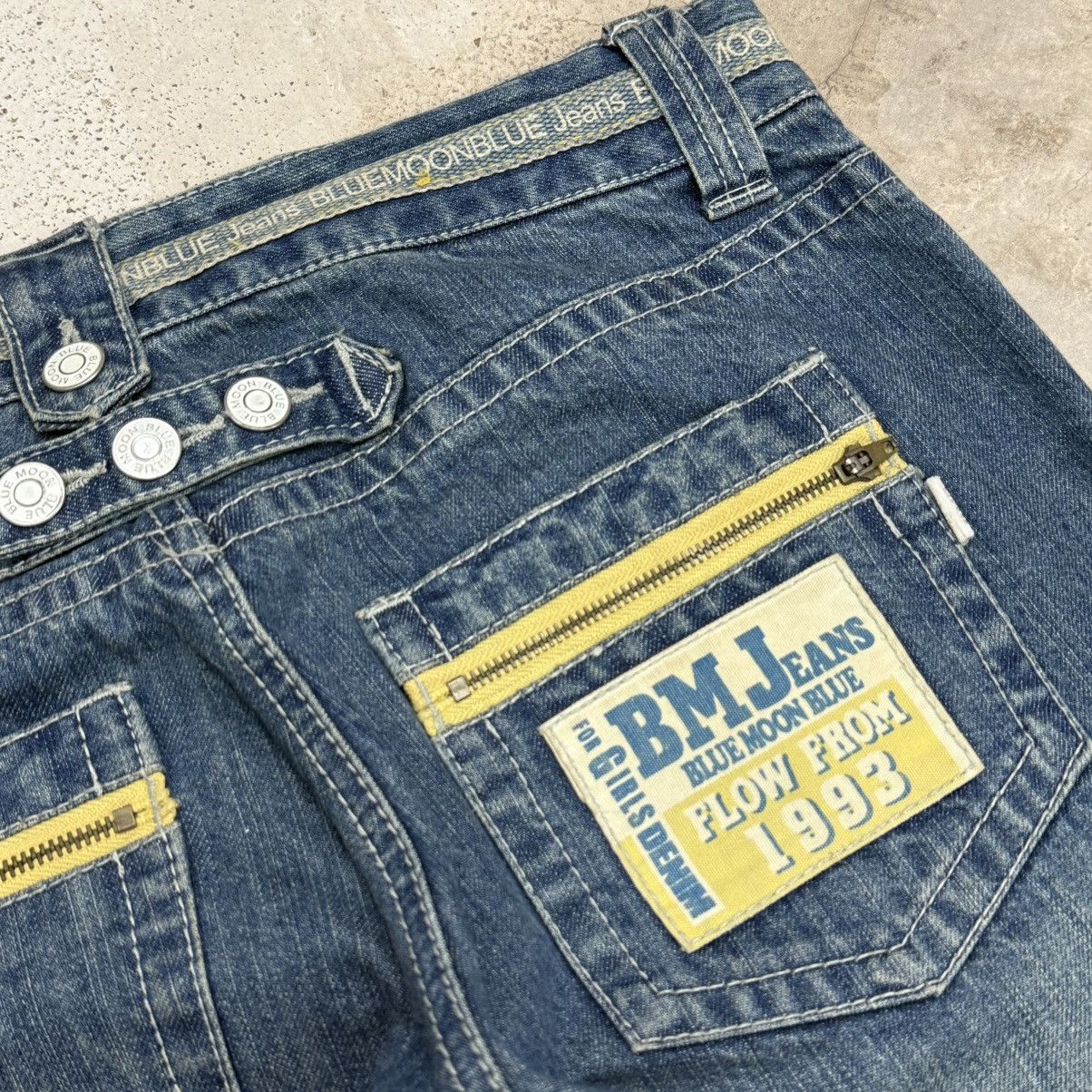 Japanese Brand Vintage Buckle Back Pants Blue Moon Blue Denim Pants Size US 29 - 16 Thumbnail