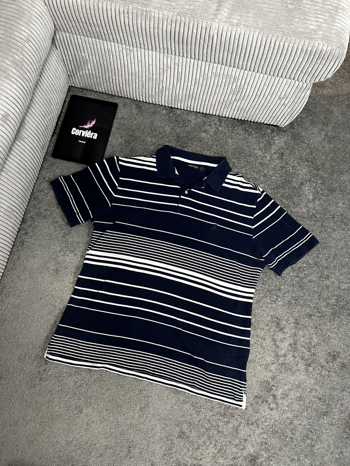Designer × Nautica × Vintage Nautica Striped Vintage Polo Shirt Size US XL / EU 56 / 4 - 1 Thumbnail