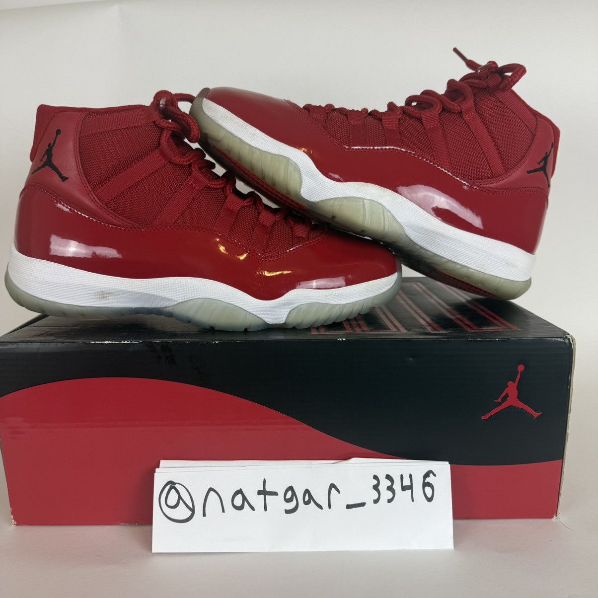 Jordan Brand × Nike Size 10.5-Jordan 11 Win Like ‘96 LIGHTLY WORN red white Size US 10.5 / EU 43-44 - 1 Thumbnail