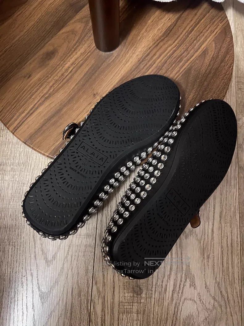 Alaia Alaia Black crystal embellished ladies ballet shoes Size US 5.5 / IT 35.5 - 2 Thumbnail