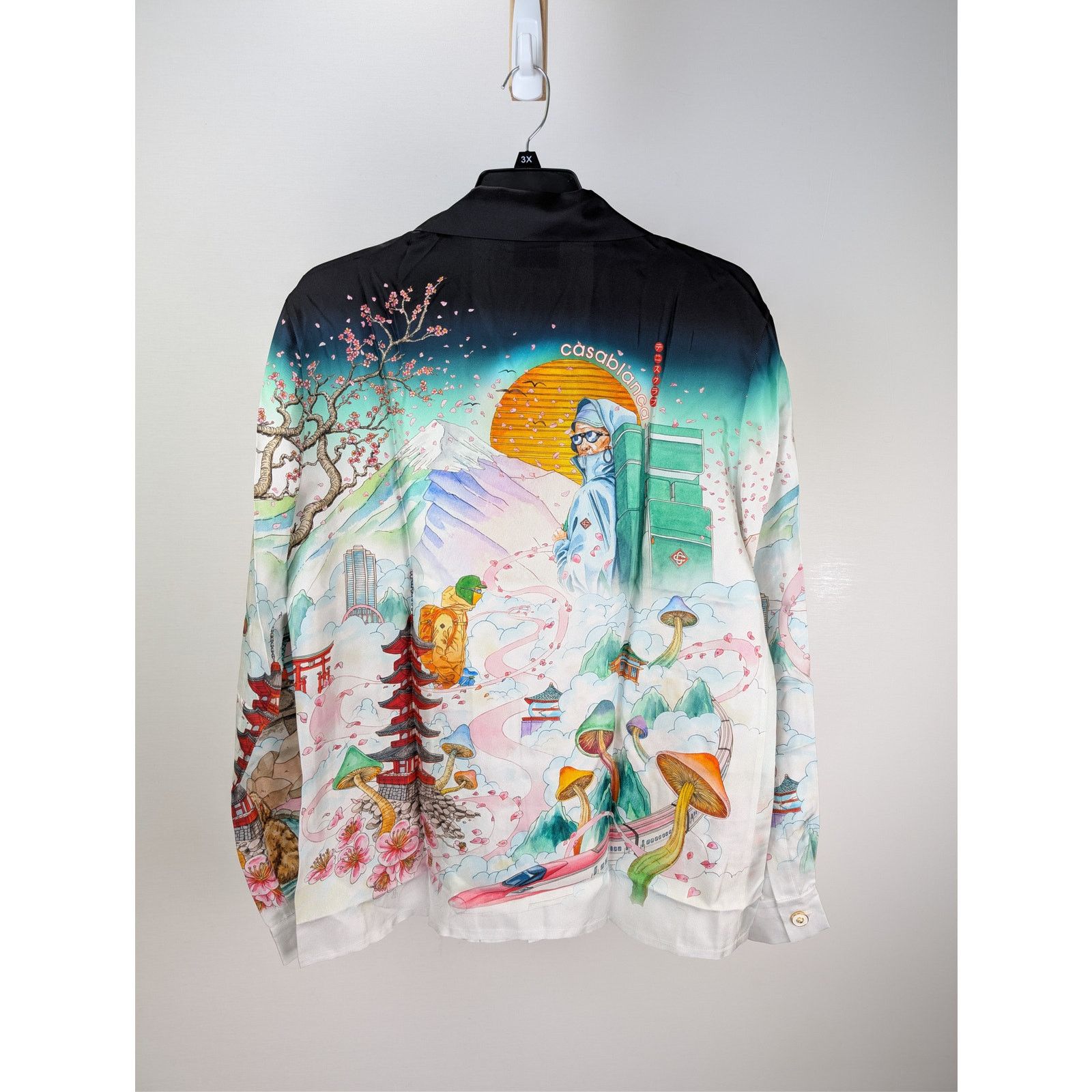 Casablanca o1rshd1 Silk Twill Cuban Collar Long Sleeve Shirt in Flowers Size US S / EU 44-46 / 1 - 9 Thumbnail