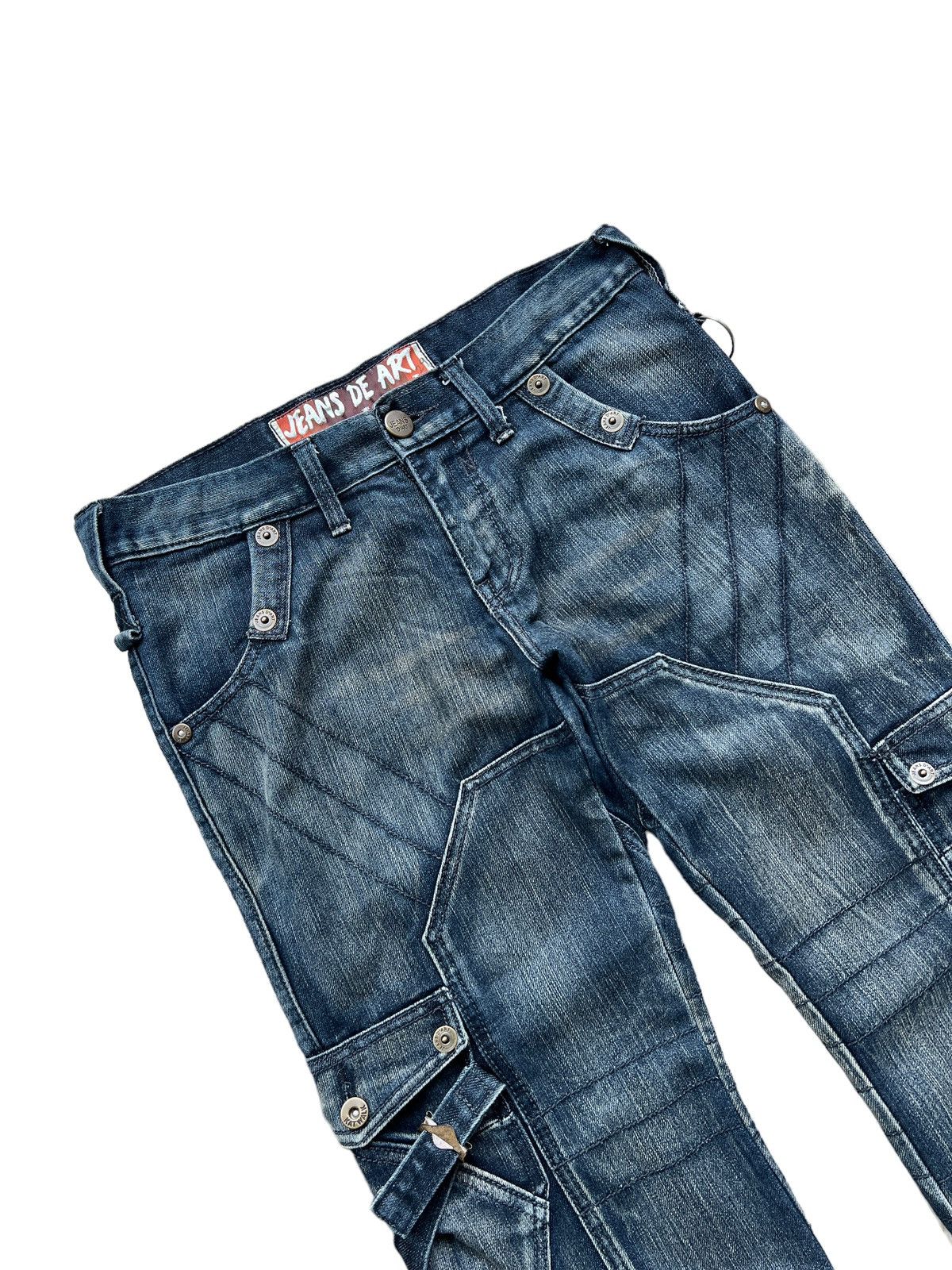 20471120 Jeans De Art 🇯🇵 Cyberpunk Multipocket Flare Denim Cargo Size US 33 - 4 Thumbnail