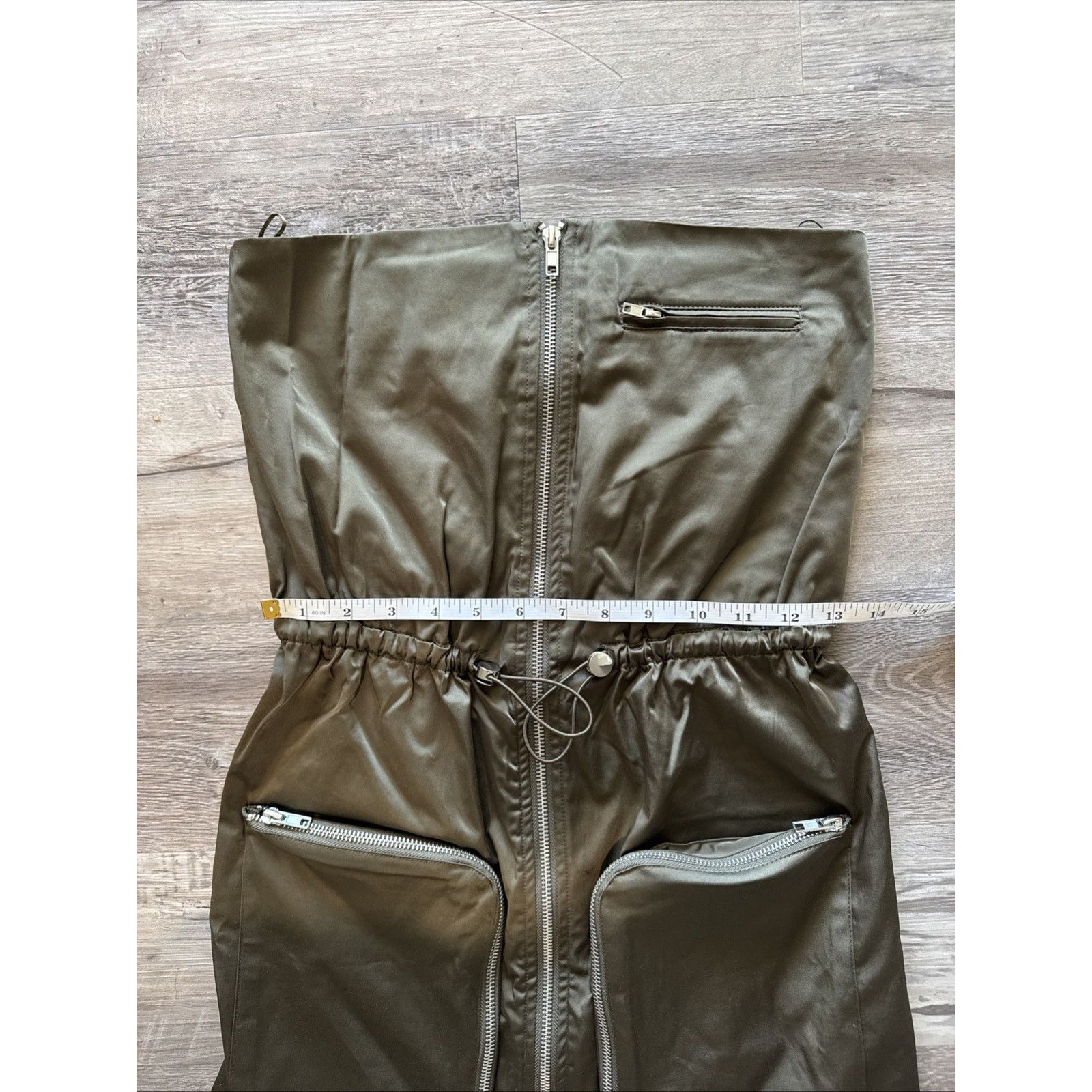 Zara NWT Zara Size S Dark Khaki Strapless Dress Brand New Size S / US 4 / IT 40 - 5 Thumbnail