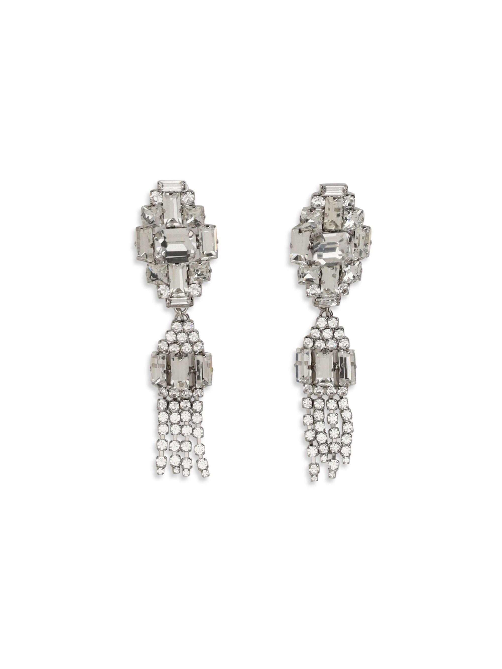 Alessandra Rich Silver-colored crystal drop Earrings Size ONE SIZE - 1 Thumbnail