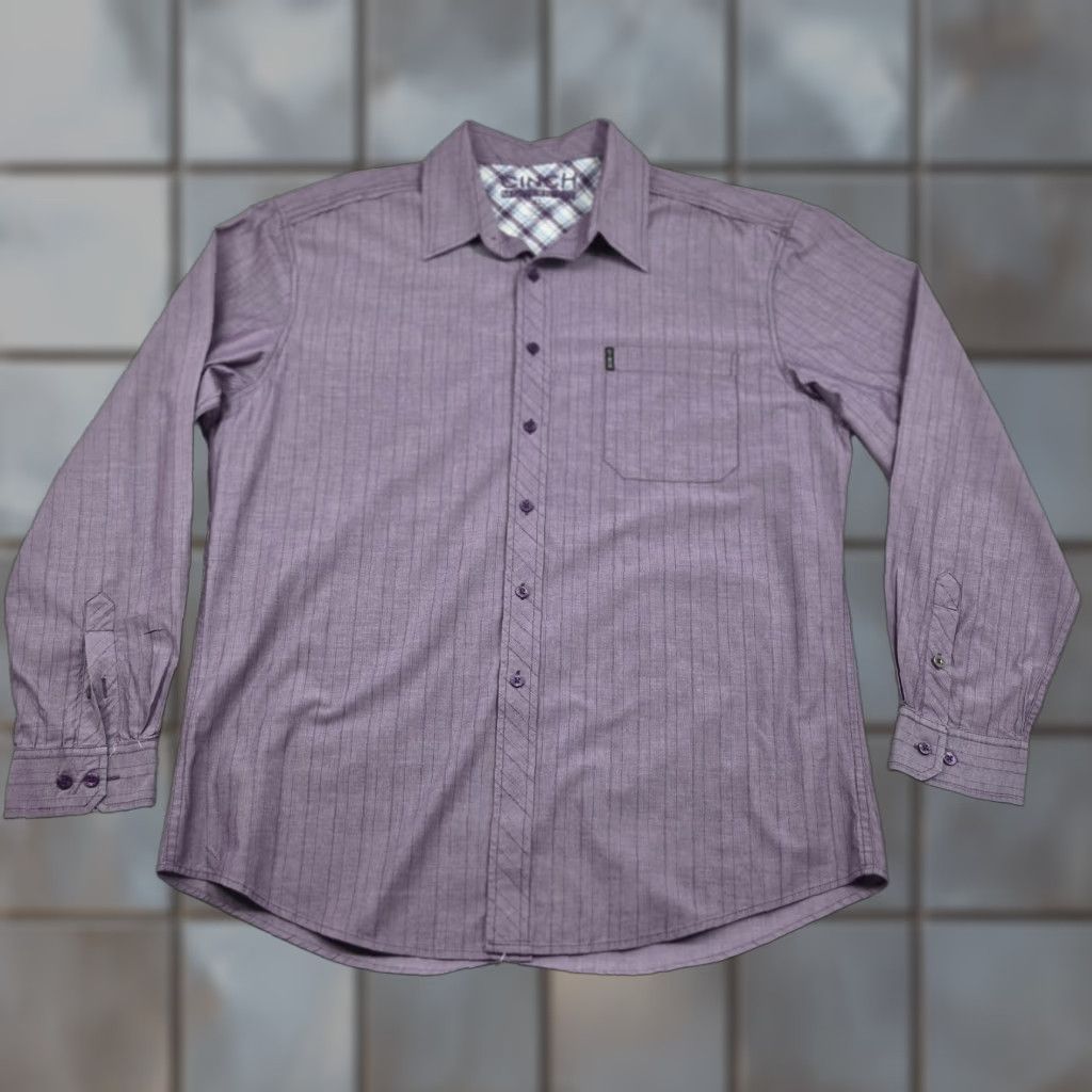 Vintage Cinch Button Up Shirt Mens XL Purple Striped Modern Fit Long Sleeve Western Size US XL / EU 56 / 4 - 1 Thumbnail
