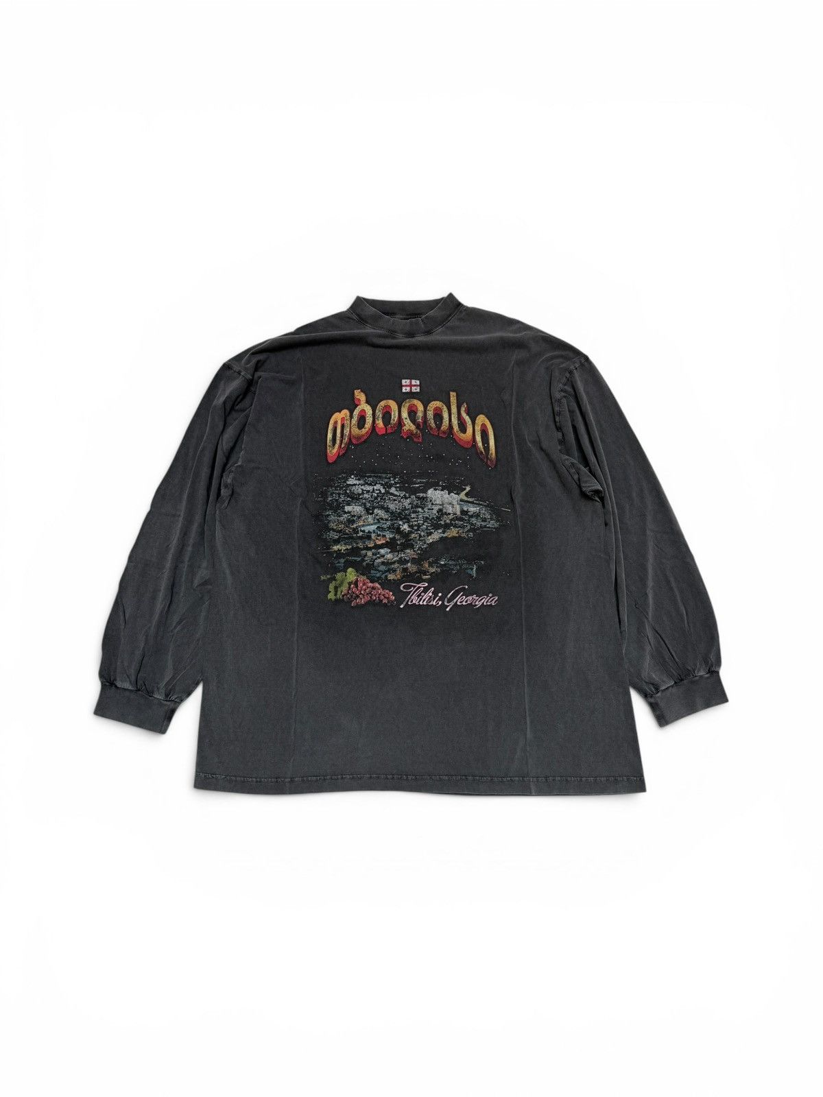 Balenciaga Tbilisi Vintage LongSleeve Tee Shirt Grey