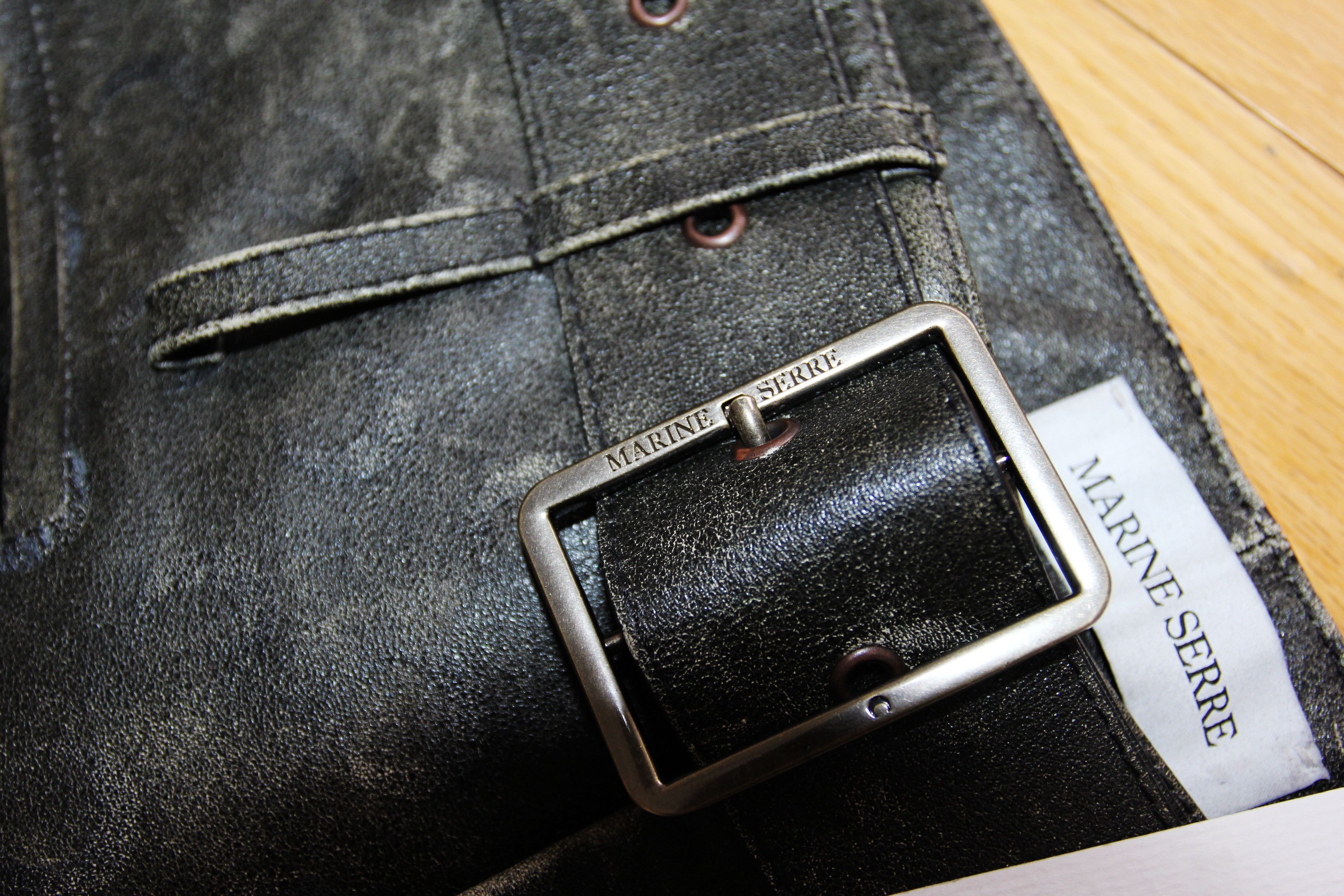 Marine Serre BNWT AW25 MARINE SERRE VINTAGE MOON LEATHER BELTED PANTS 46 Size US 30 / EU 46 - 8 Thumbnail