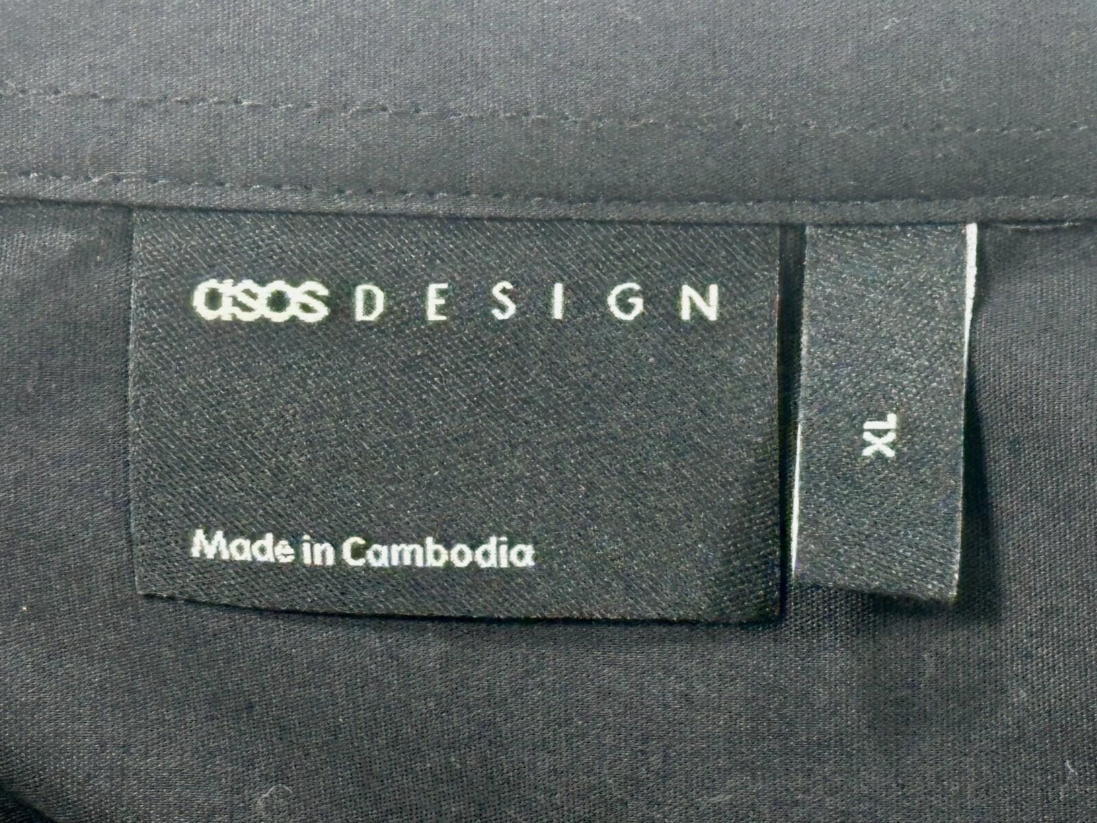 Asos Asos Design 100% Cotton Black Button Down Shirt Mens XL Size US XL / EU 56 / 4 - 8 Thumbnail