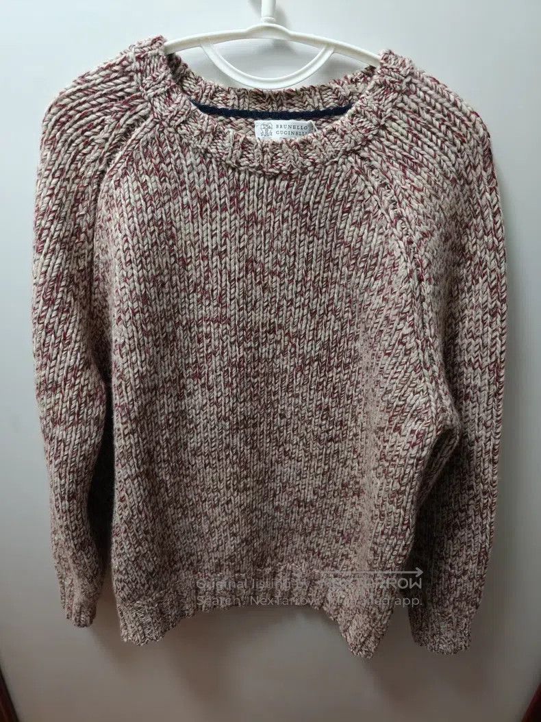 Brunello Cucinelli Brunello Cucinelli Burgundy Red Cashmere Blended Woolen Sw Size US L / EU 52-54 / 3 - 1 Thumbnail