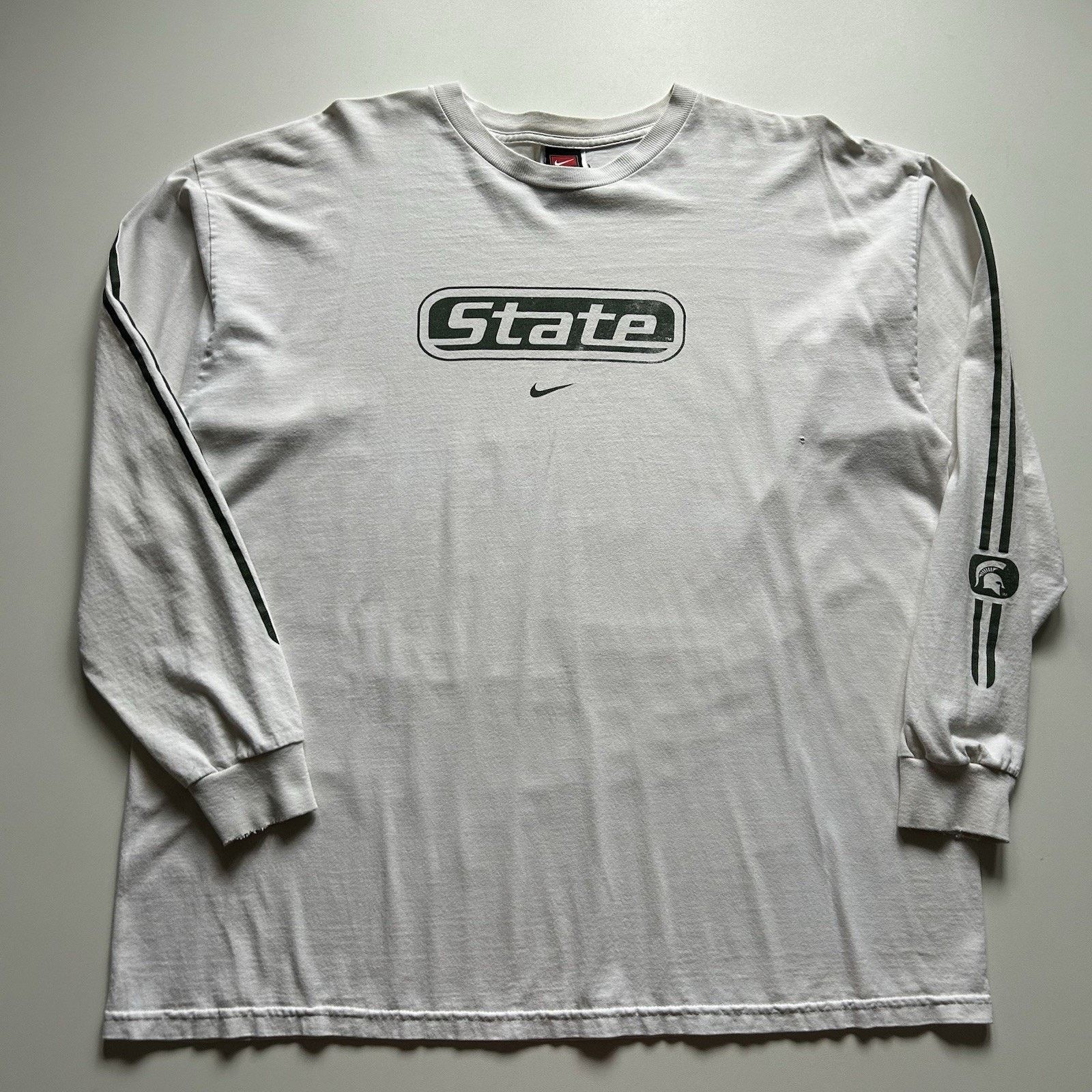 NCAA Vintage 90s Nike Center Swoosh Long Sleeve XL Michigan State Size US XL / EU 56 / 4 - 1 Thumbnail
