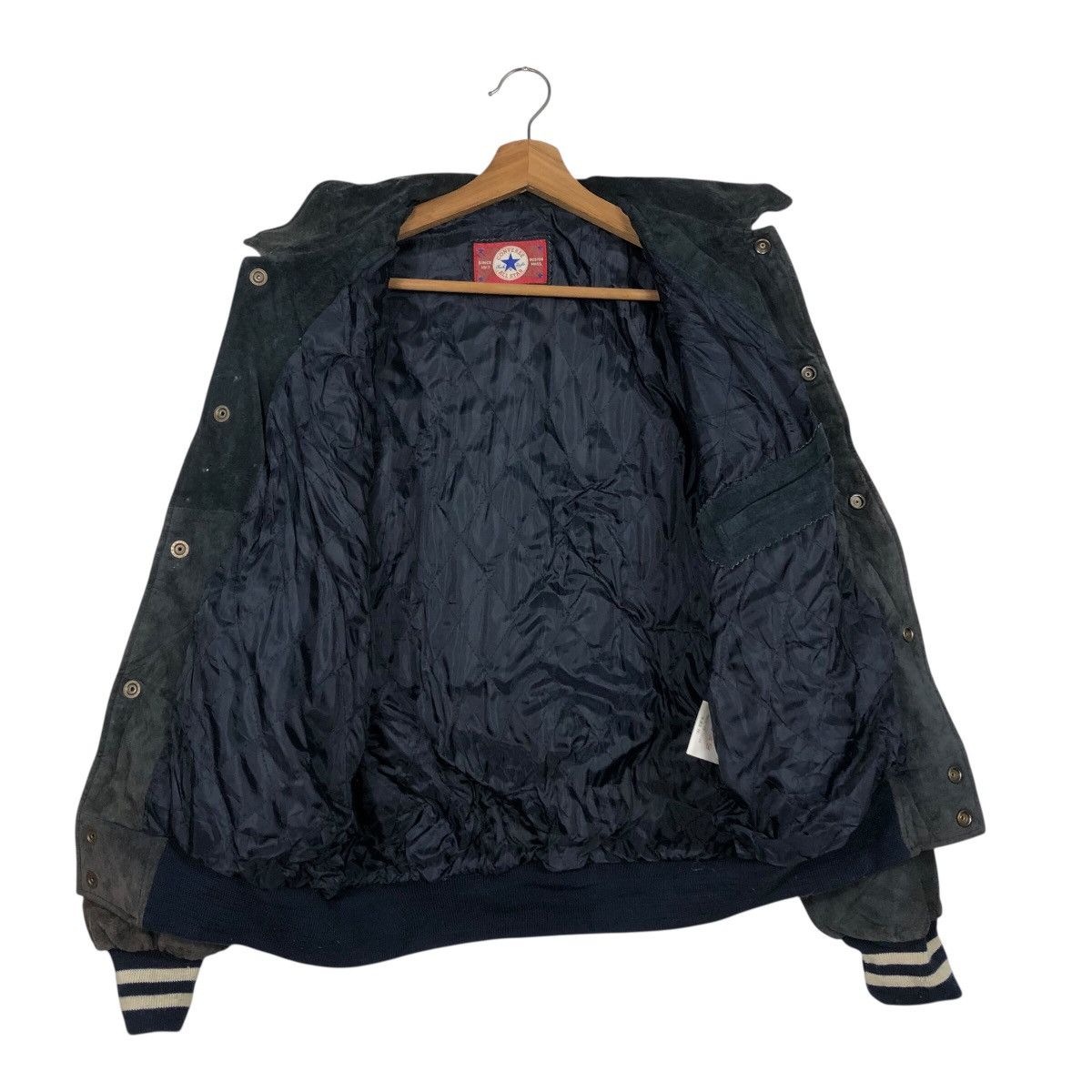 Japanese Brand Vintage Bomber Leather Jacket Converse All Star Boston Mass Size US M / EU 48-50 / 2 - 14 Thumbnail