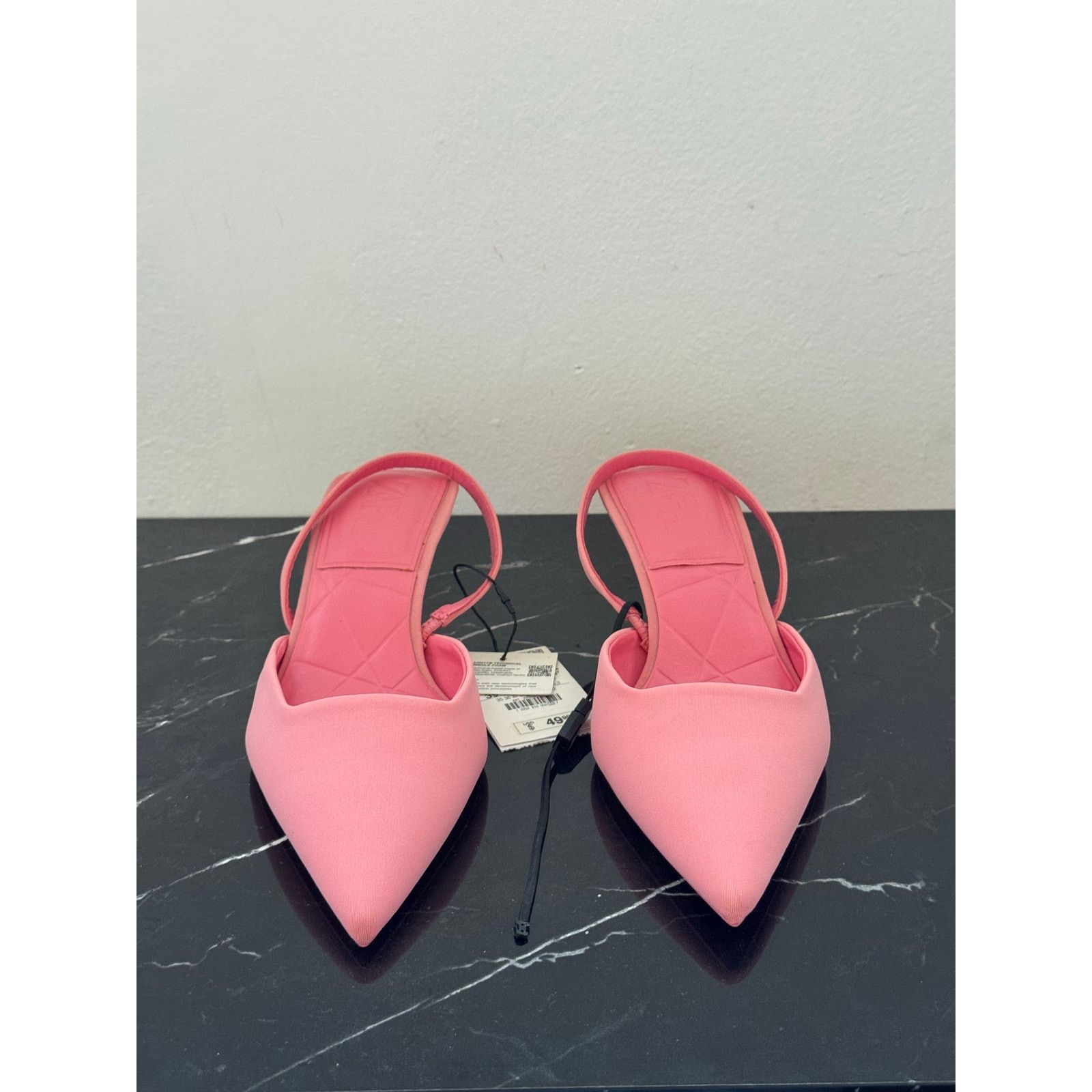 Zara Zara Blush Pink Pointed Toe Slingback Kitten Heels Size US 9 / IT 39 - 2 Thumbnail