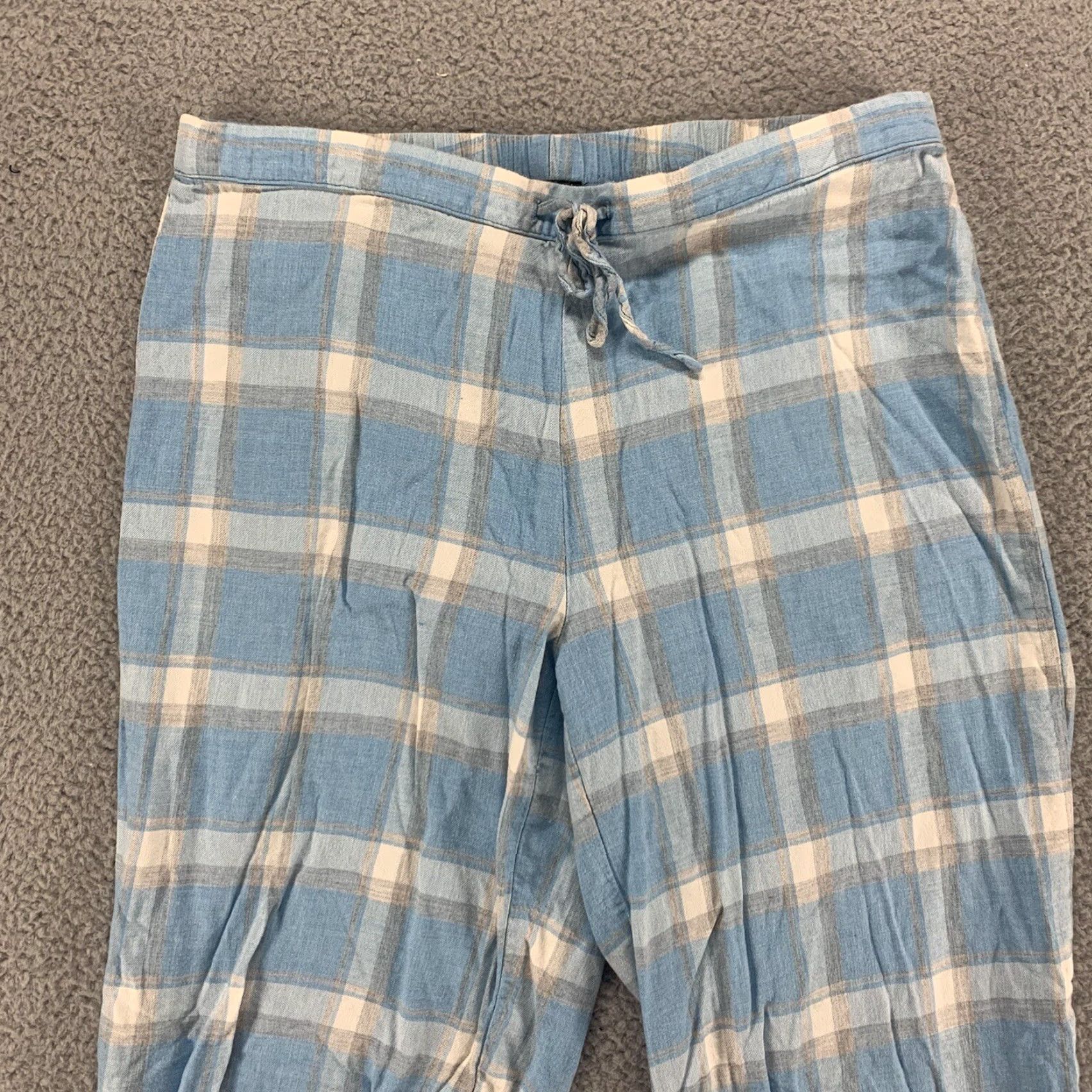 Talbots Talbots Pants Womens XS Blue White Lounge Pajama Pull On Drawstring 28x27 Size 26" / US 2 / IT 38 - 3 Thumbnail