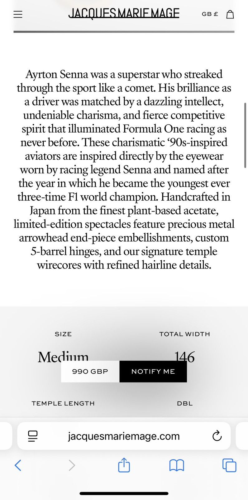 Jacques Marie Mage Jacques Marie Mage 1991 Senna in Mustard sunglasses rare Size ONE SIZE - 20 Thumbnail