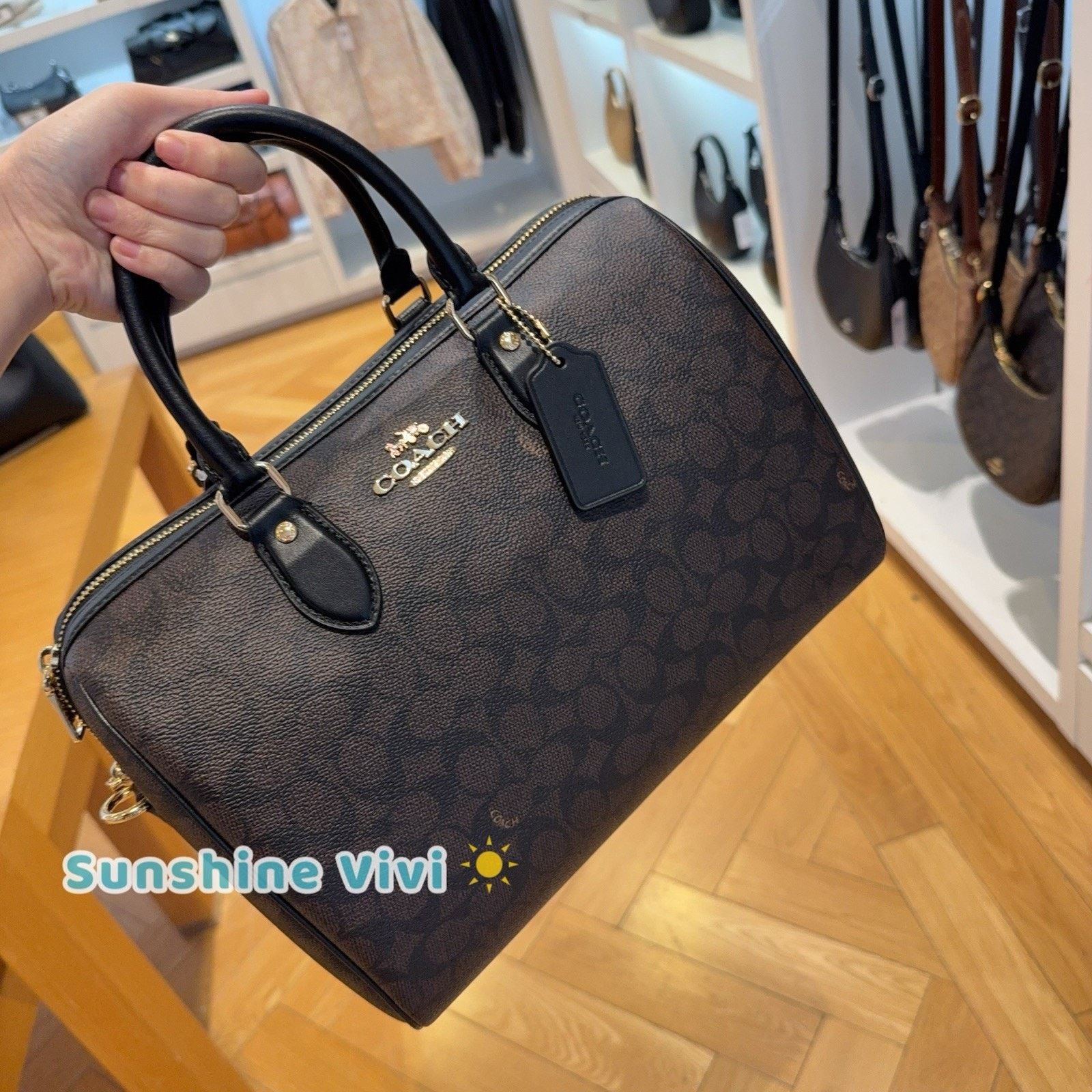 Coach NWT Coach Rowan Large Satchel Bag CEY74 Gold/Walnut /Black Size ONE SIZE - 1 Thumbnail