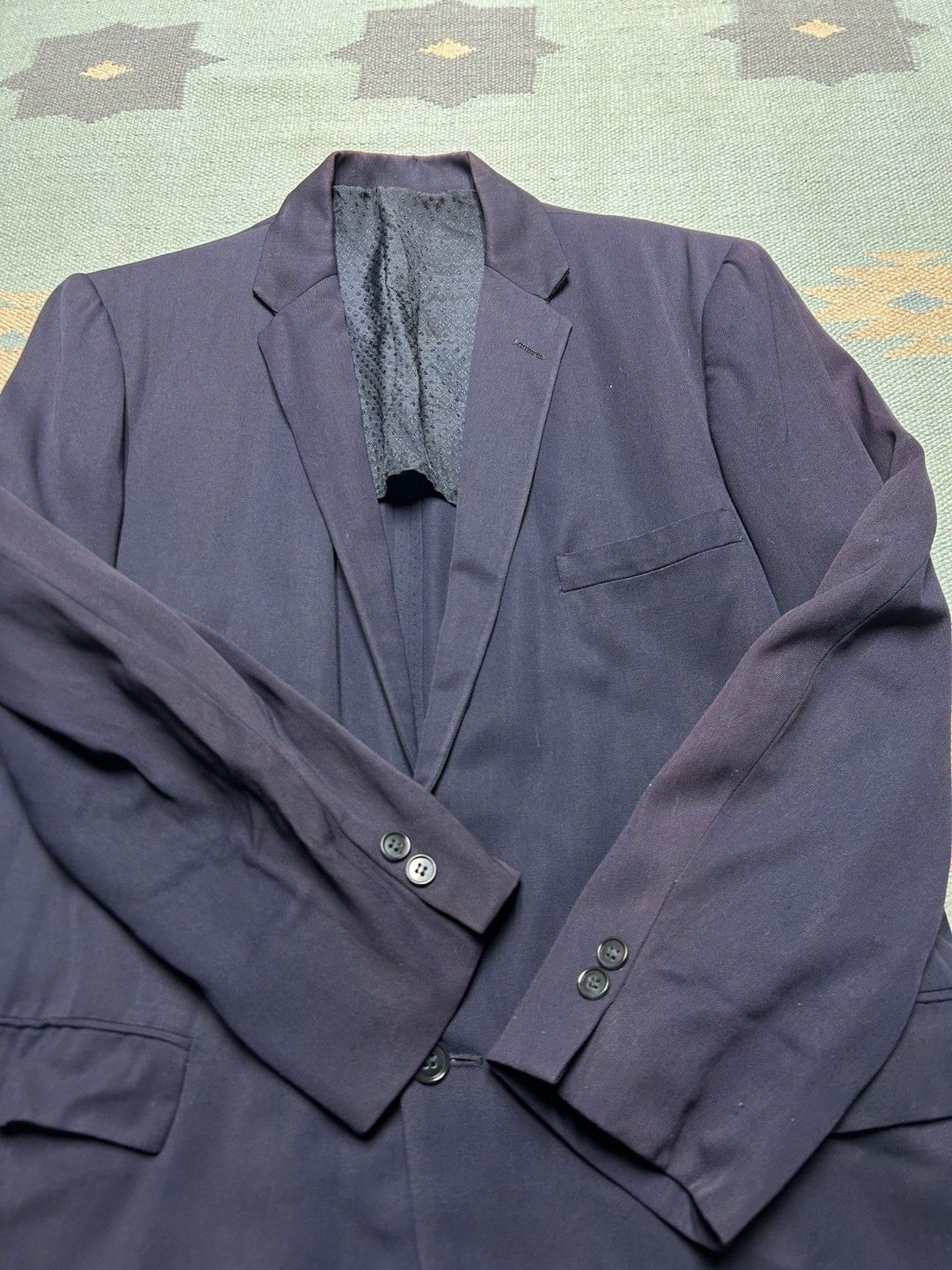 Vintage 1950s sport coat blazer gabardine faded navy Union men’s 40? Size US M / EU 48-50 / 2 - 3 Thumbnail