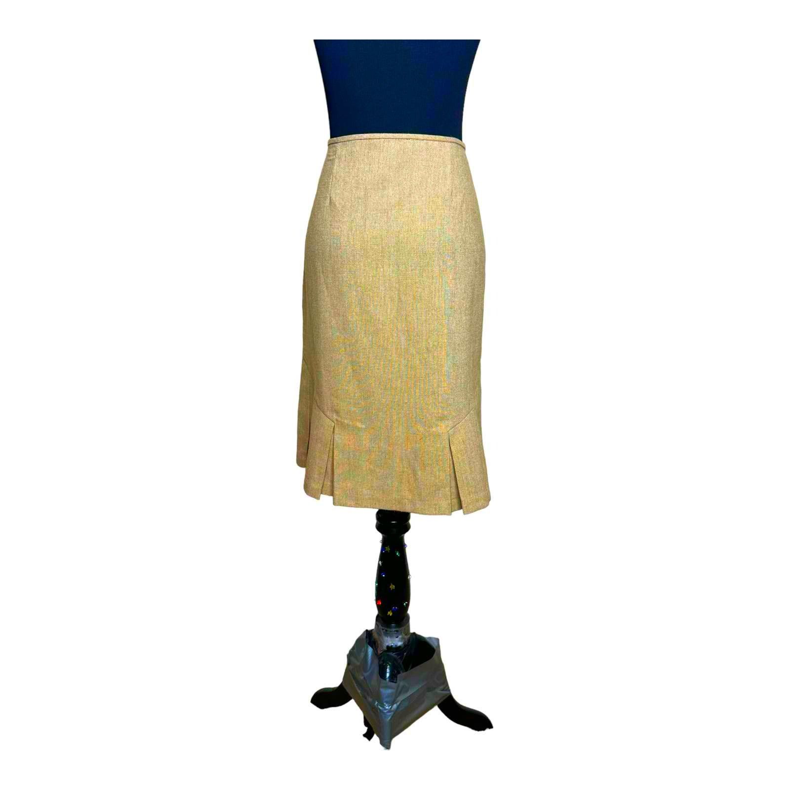 George George beige knee length skirt size 12 Size 32" / US 10 / IT 46 - 2 Thumbnail