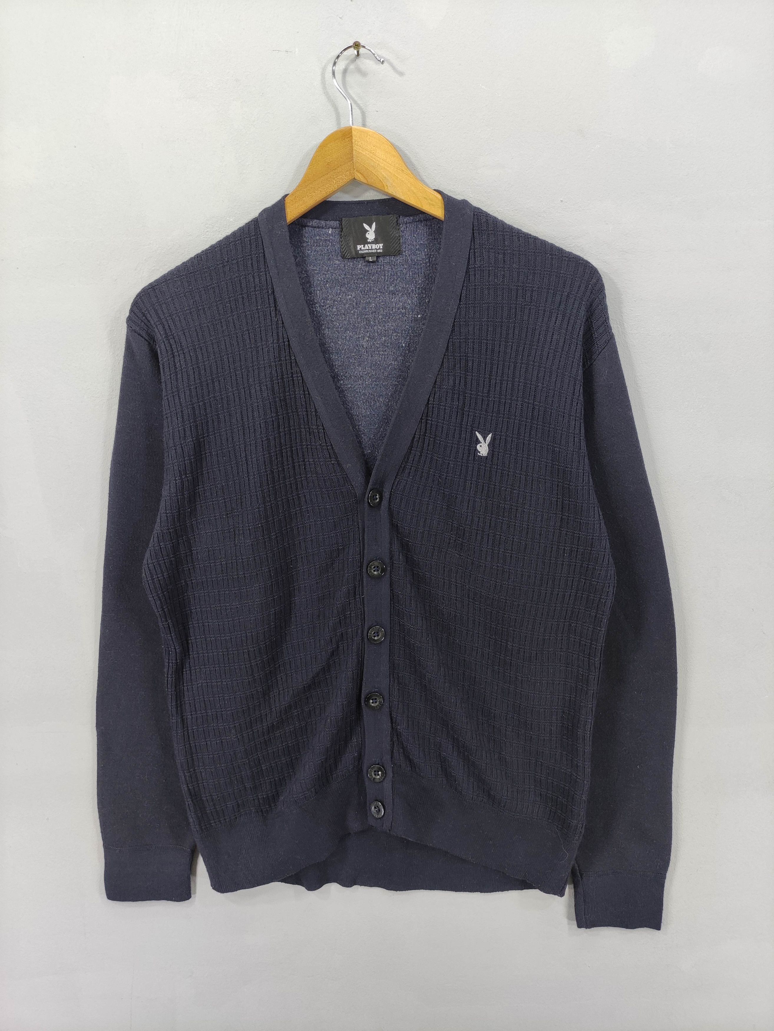 Playboy Vintage Play Boy Small Logo Cardigan Knit Sweater Button Size US L / EU 52-54 / 3 - 1 Thumbnail