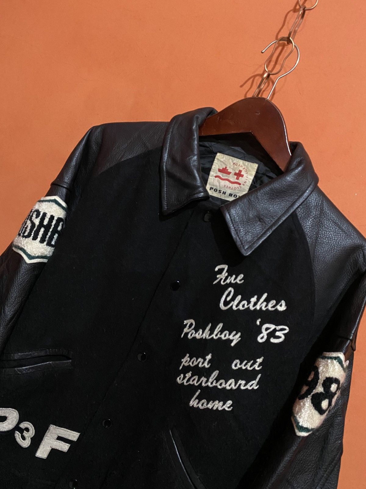 Vintage Vintage Posh Boy Wool Leather Varsity Jacket Size US M / EU 48-50 / 2 - 8 Thumbnail