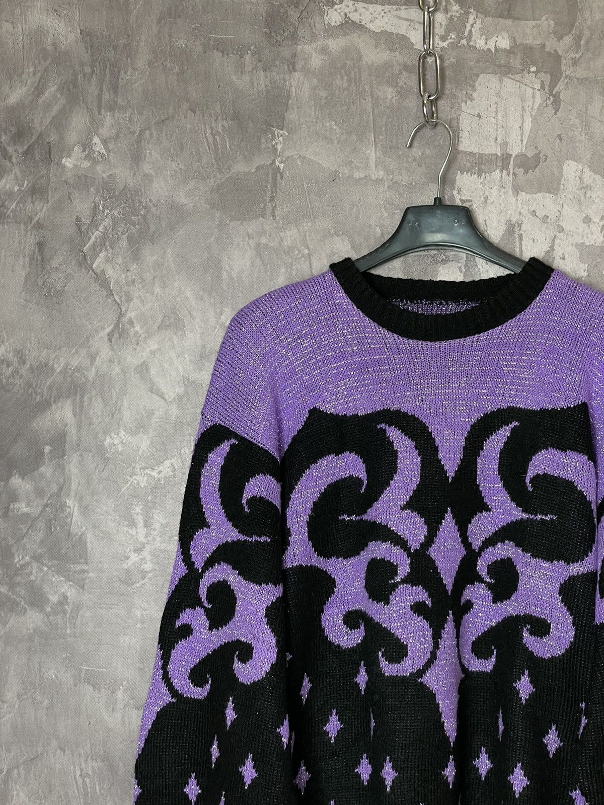 Affliction × Vintage Vintage Y2K Japanese style striped sweater streetwear Size L / US 10 / IT 46 - 6 Thumbnail